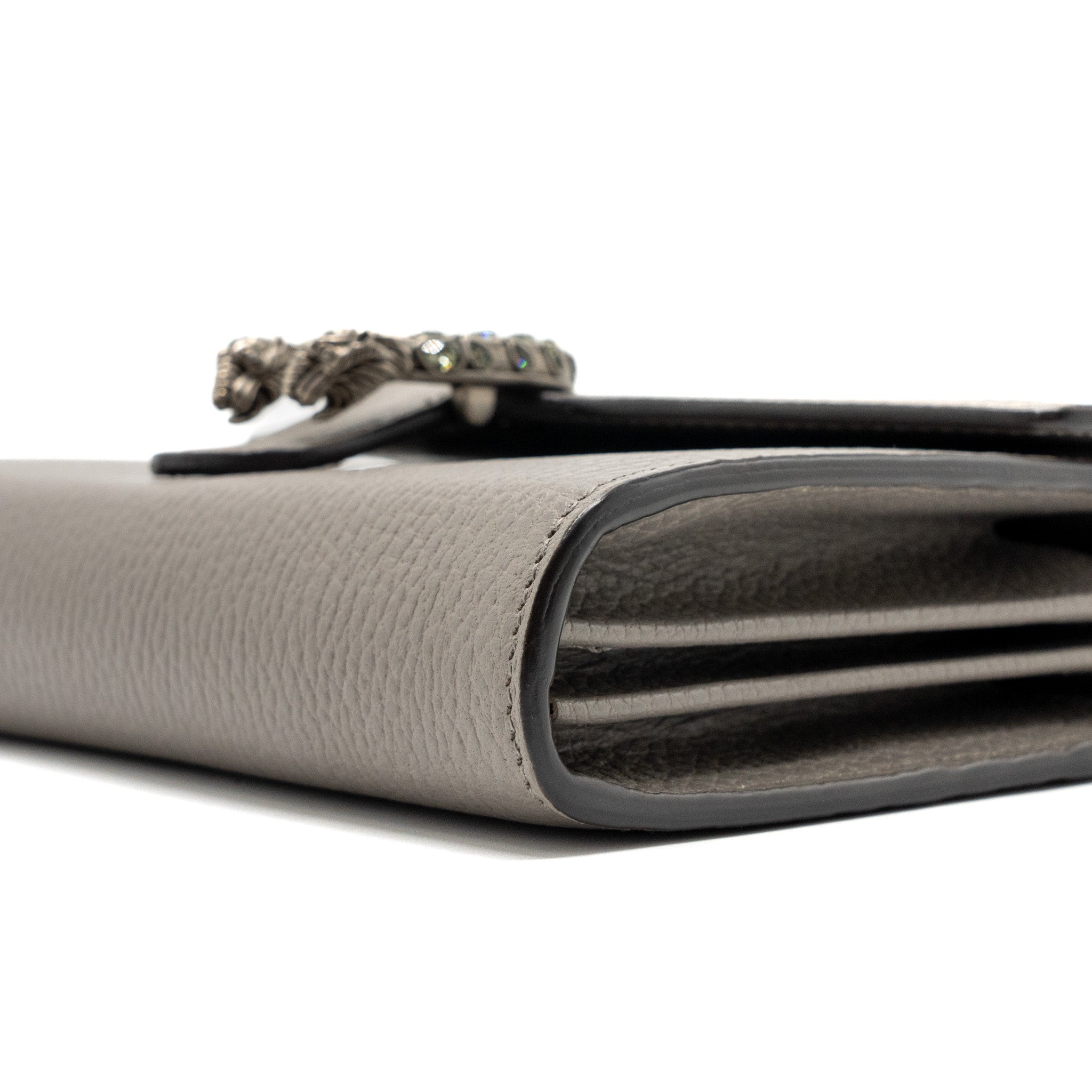 GUCCI DIONYSUS LEATHER MINI CHAIN BAG CALFSKIN GREY SHW