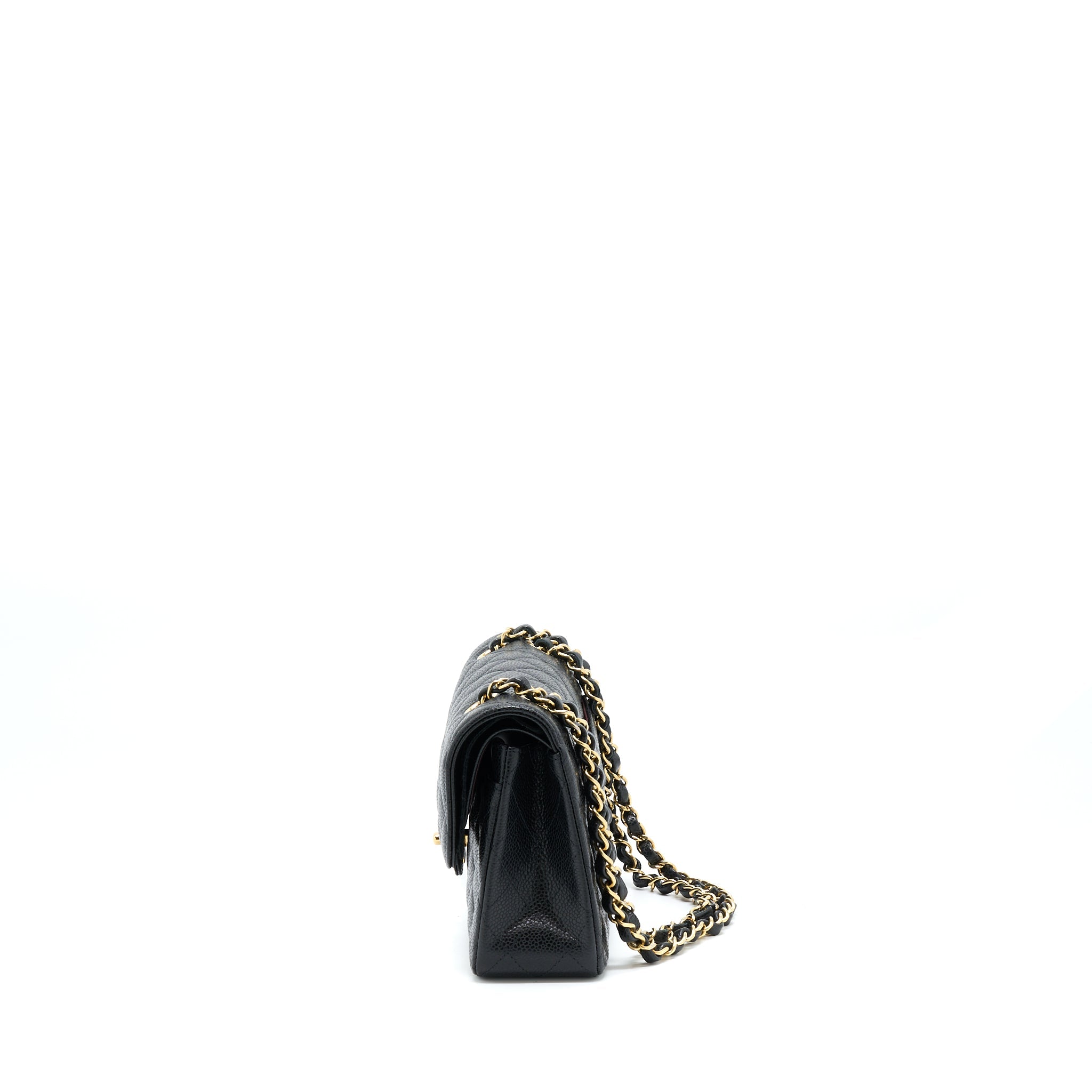 CHANEL SMALL CLASSIC DOUBLE FLAP CAVIAR BLACK GHW (MICROCHIP)