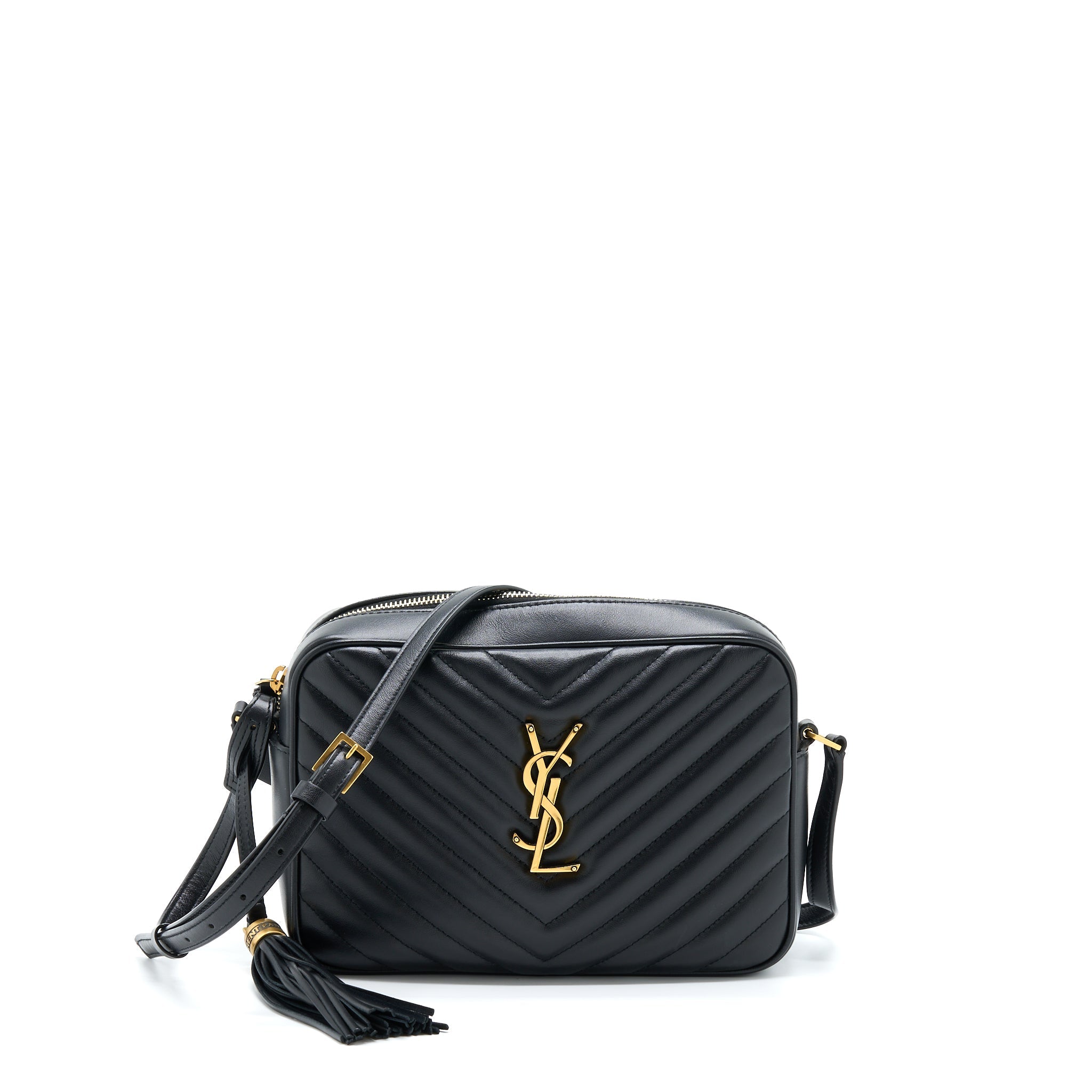 SAINT LAURENT/ YSL LOU CAMERA BAG CALFSKIN BLACK GHW