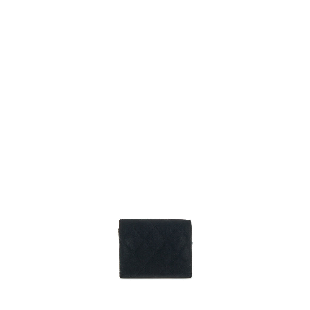 CHANEL SMALL FLAP WALLET VELVET BLACK LGHW