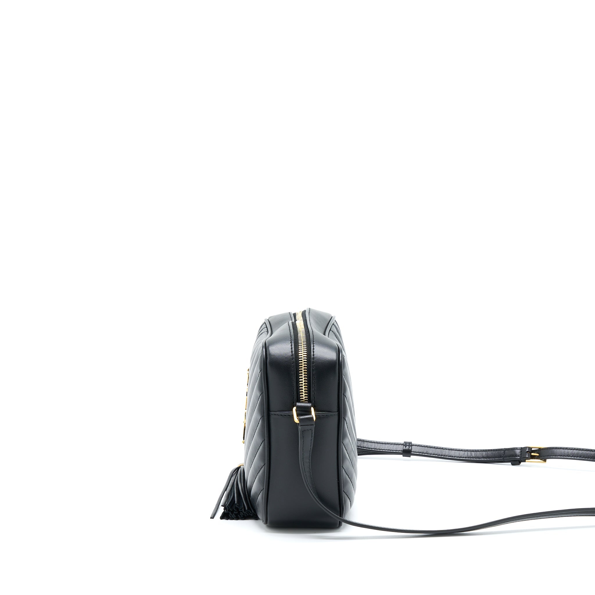 SAINT LAURENT/ YSL LOU CAMERA BAG CALFSKIN BLACK GHW