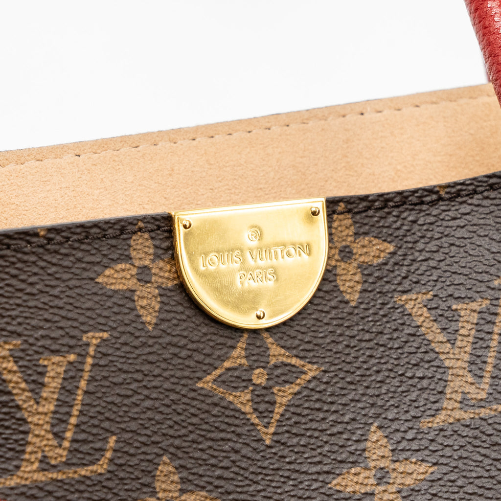 LOUIS VUITTON TOP HANDLE TOTE BAG MONOGRAM CANVAS / RED GHW