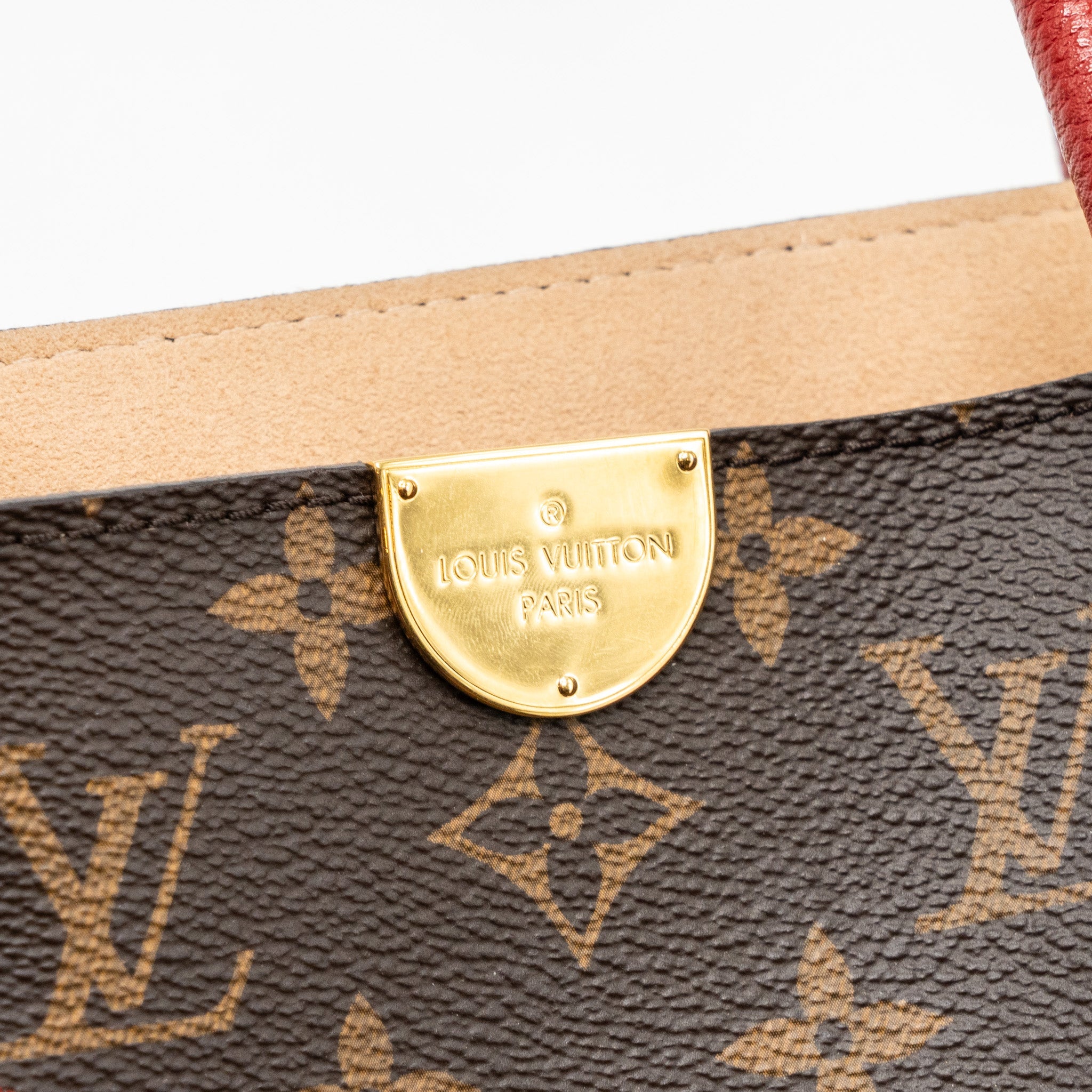 LOUIS VUITTON TOP HANDLE TOTE BAG MONOGRAM CANVAS / RED GHW