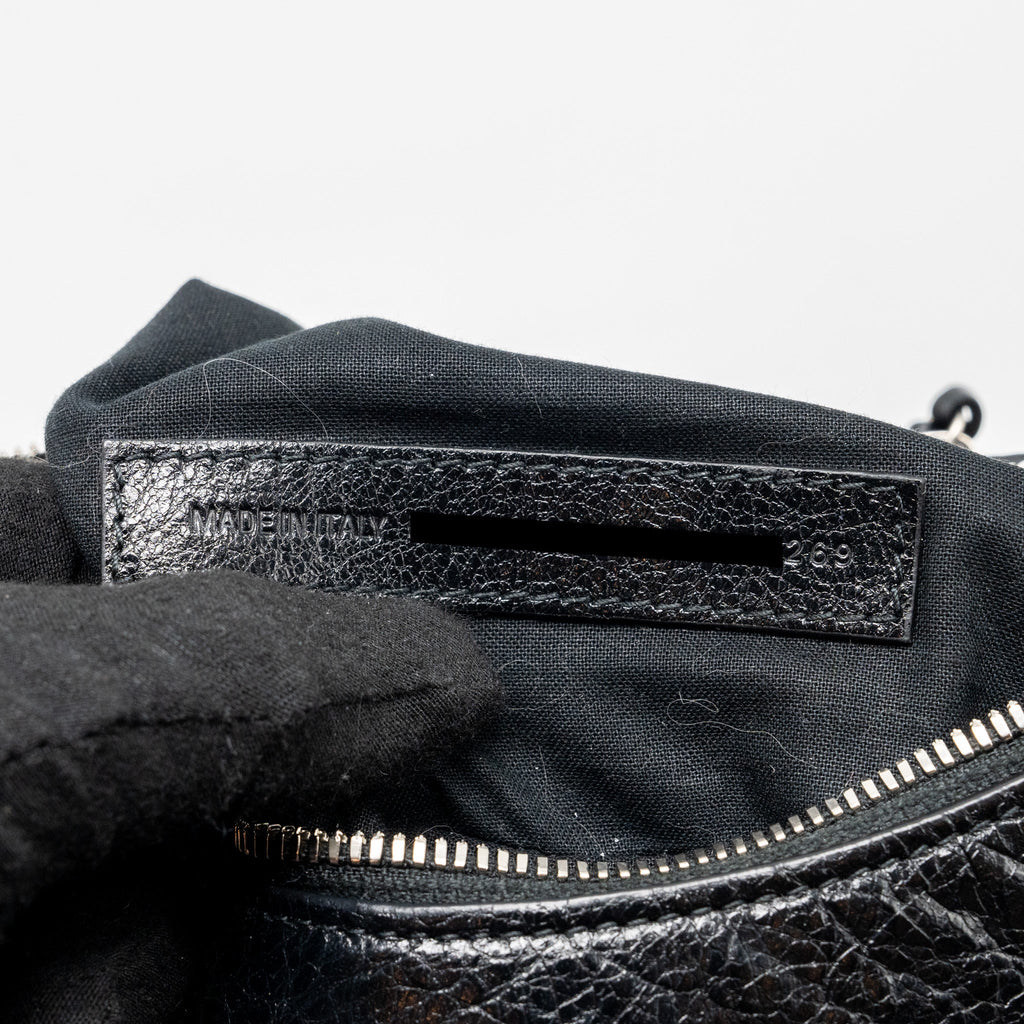 BALENCIAGA LE CARGOLE SMALL SHOULDER BAG LAMBSKIN BLACK SHW