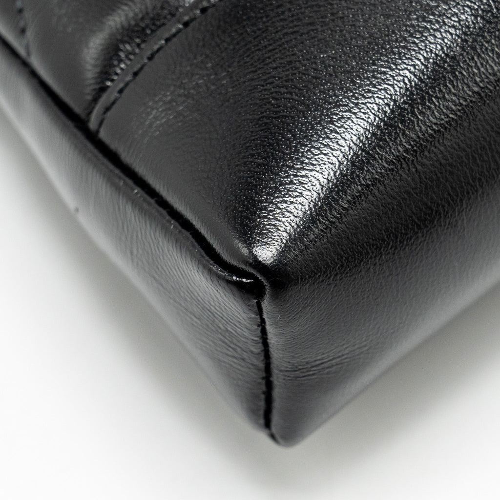 CHANEL MINI 31 CLUTCH WITH CHAIN SHINY LAMBSKIN BLACK LGHW (MICROCHIP)