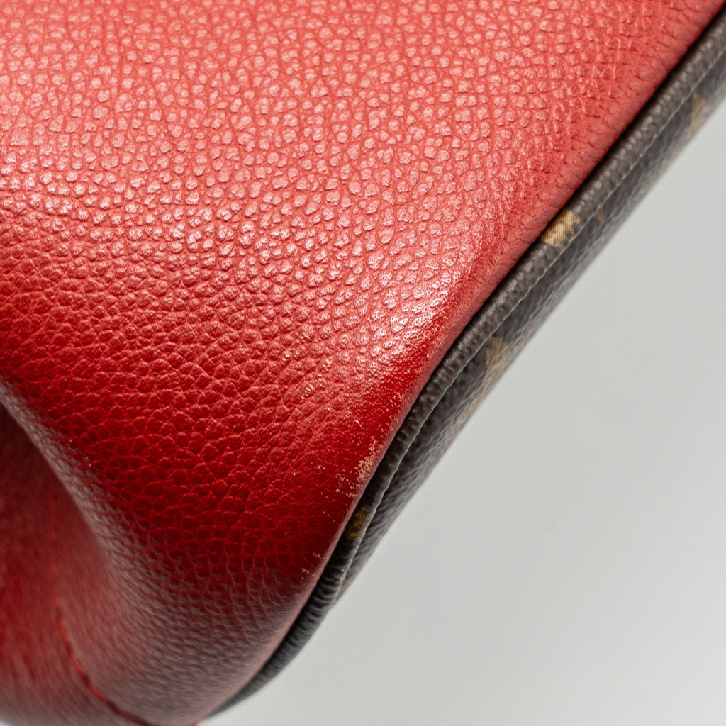 LOUIS VUITTON TOP HANDLE TOTE BAG MONOGRAM CANVAS / RED GHW