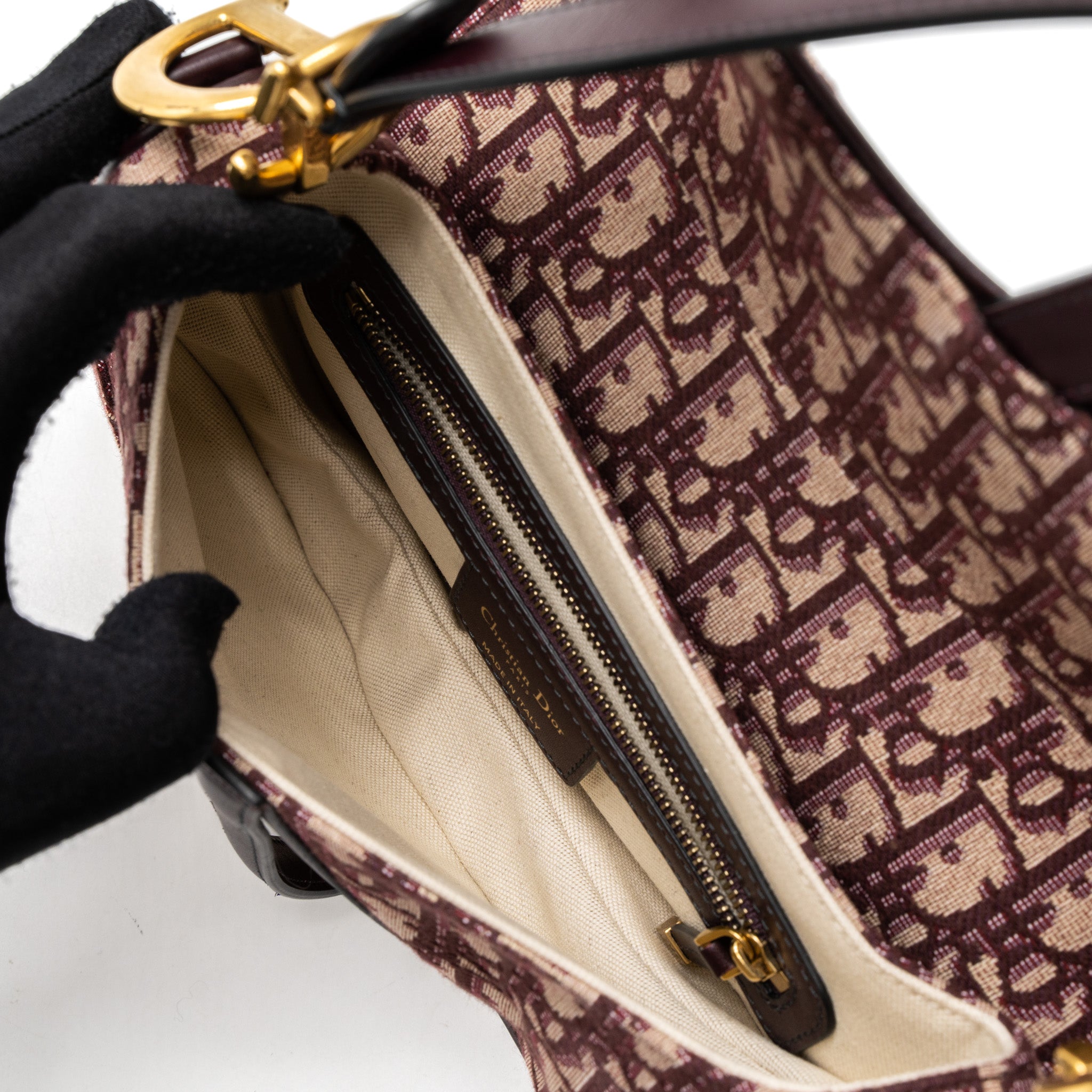 DIOR SADDLE BAG RED OBLIQUE EMBROIDERY GHW