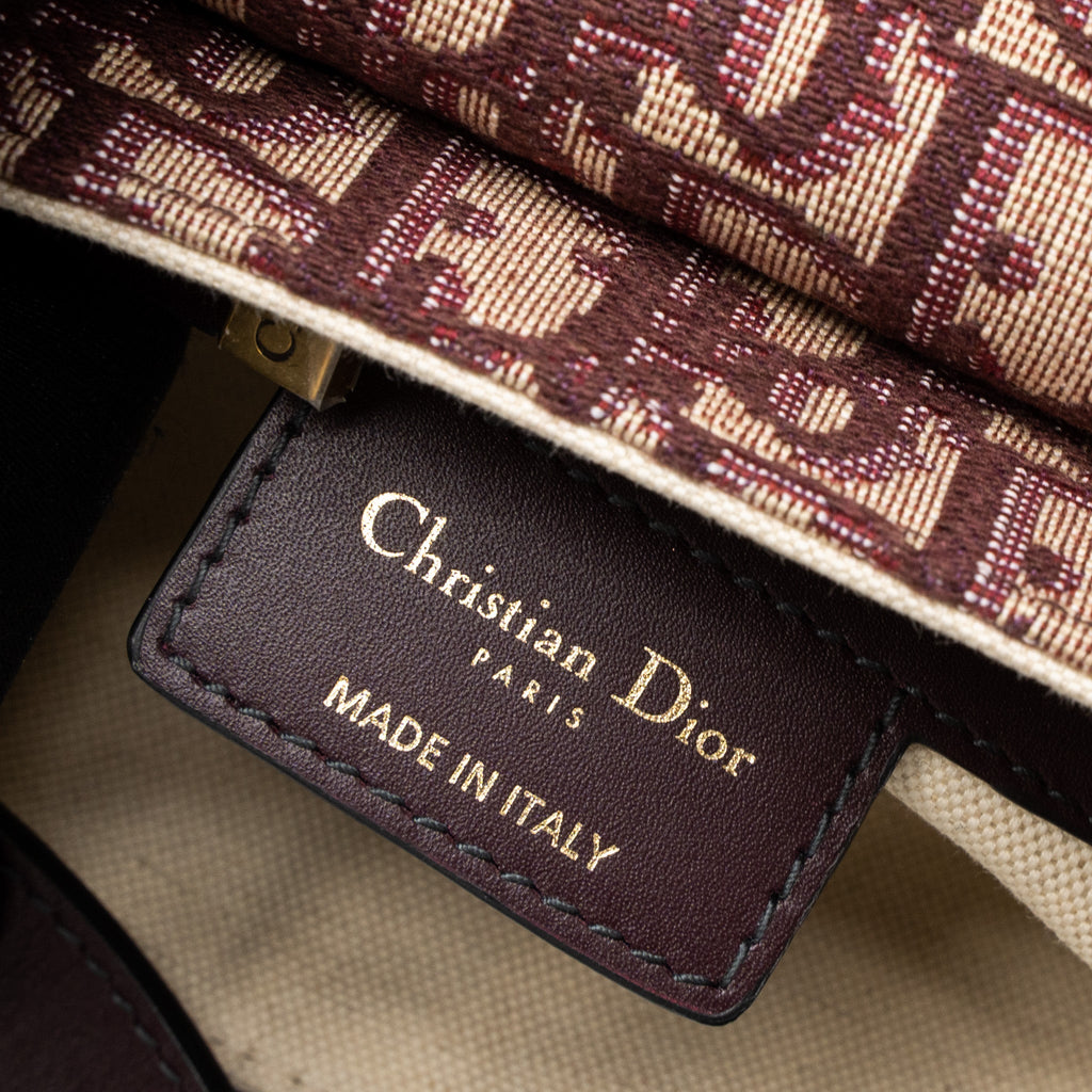 DIOR SADDLE BAG RED OBLIQUE EMBROIDERY GHW
