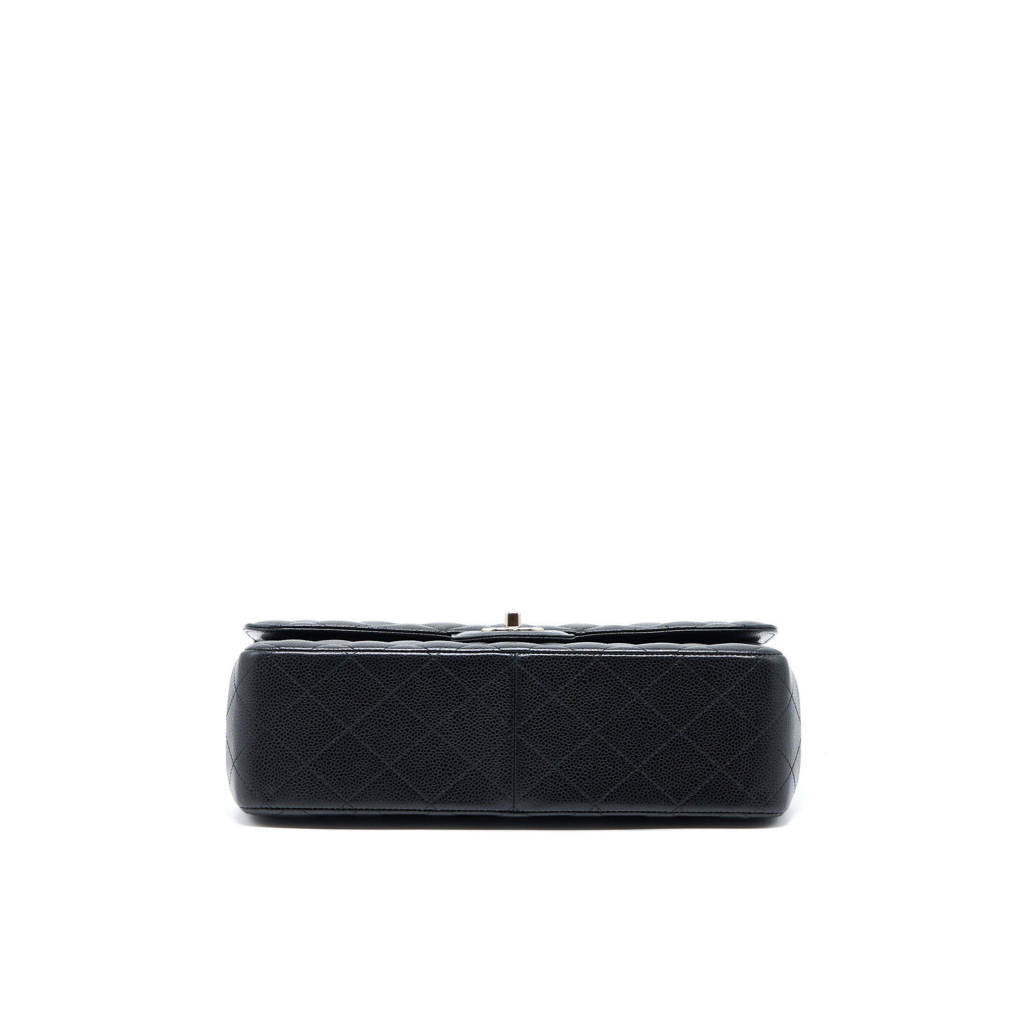 CHANEL CLASSIC JUMBO DOUBLE FLAP BAG CAVIAR BLACK SHW