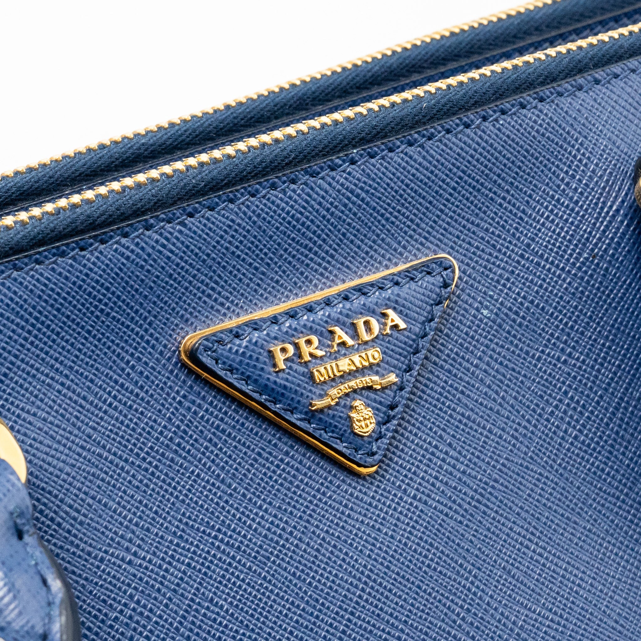 PRADA LARGE SAFFIANO TOTE BAG GALLERIA SAFFIANO LEATHER BLUETTE GHW