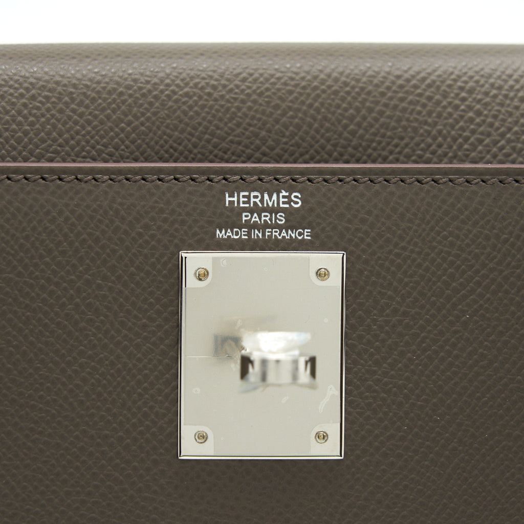 HERMES KELLY 28 EPSOM GRIS ETAIN SHW