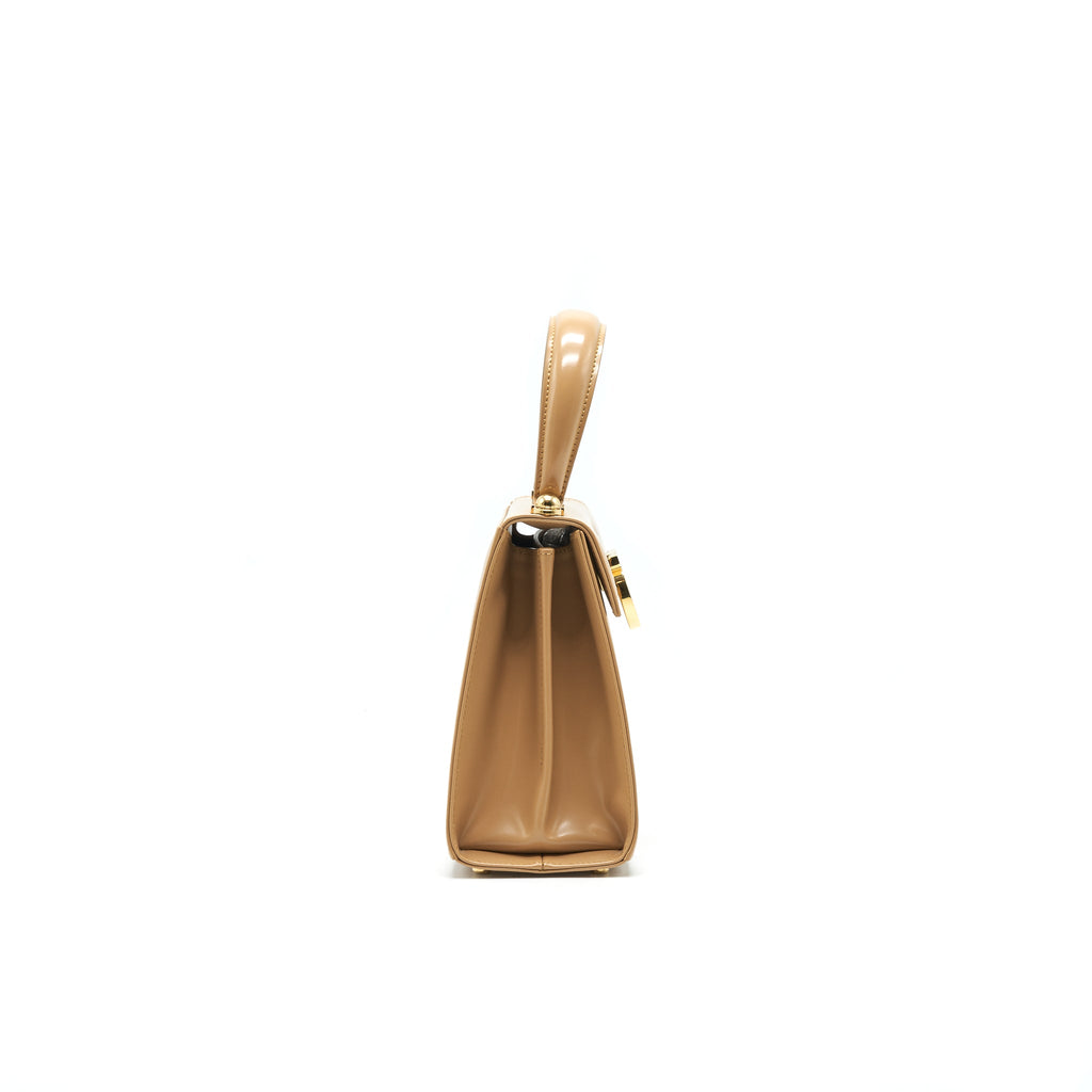 FERRAGAMO GANCINI BAG CAMEL WITH LGHW
