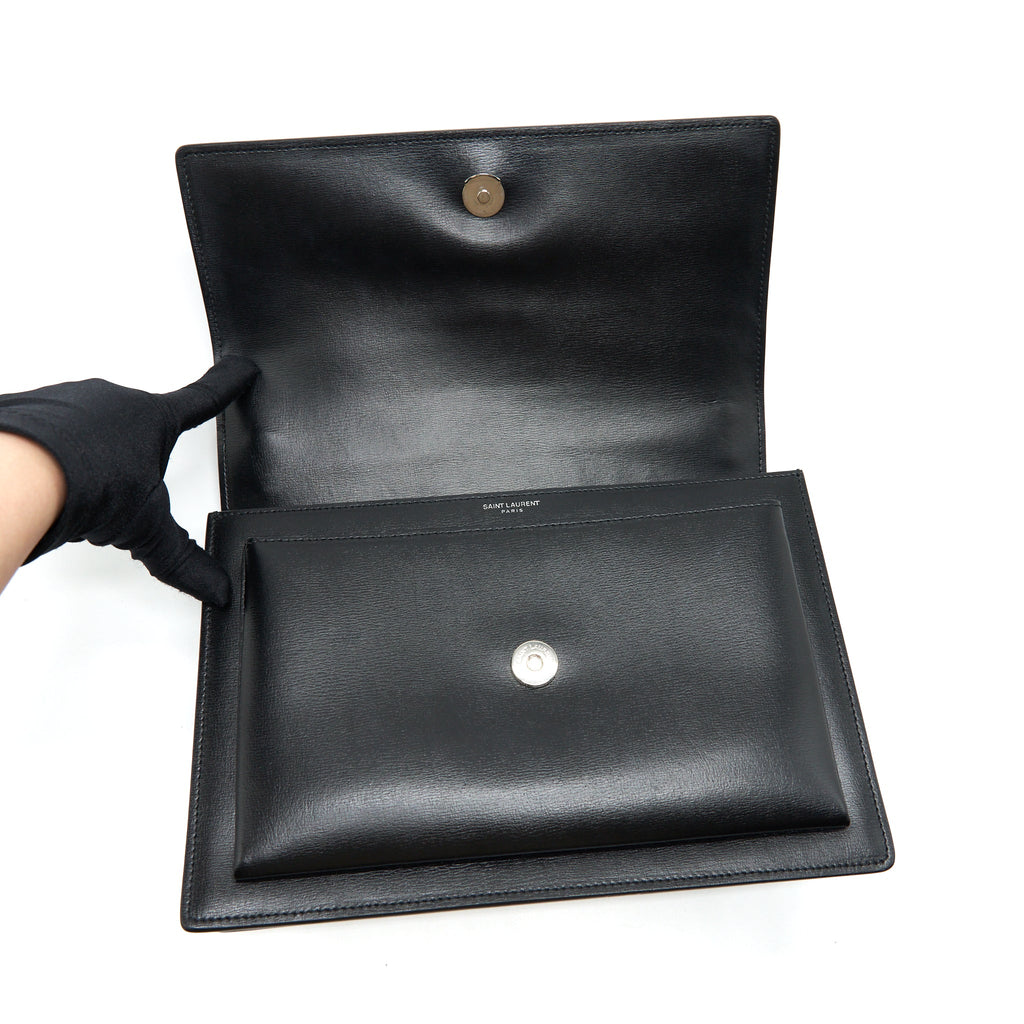 SAINT LAURENT/YSL MEDIUM SUNSET BAG CALFSKIN BLACK SHW