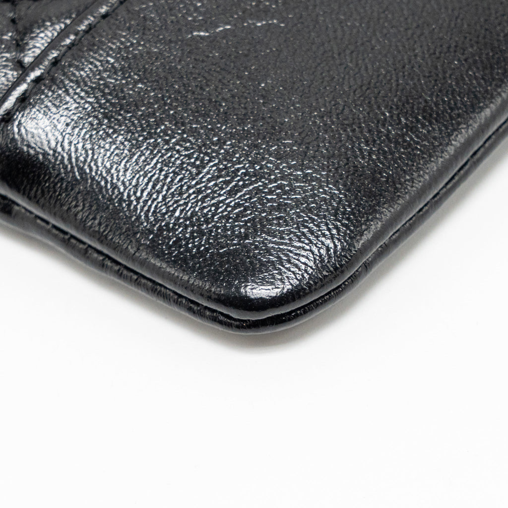 CHANEL 24S MINI 31 CLUTCH BAG SHINY LAMBSKIN BLACK LGHW (MICROCHIP)