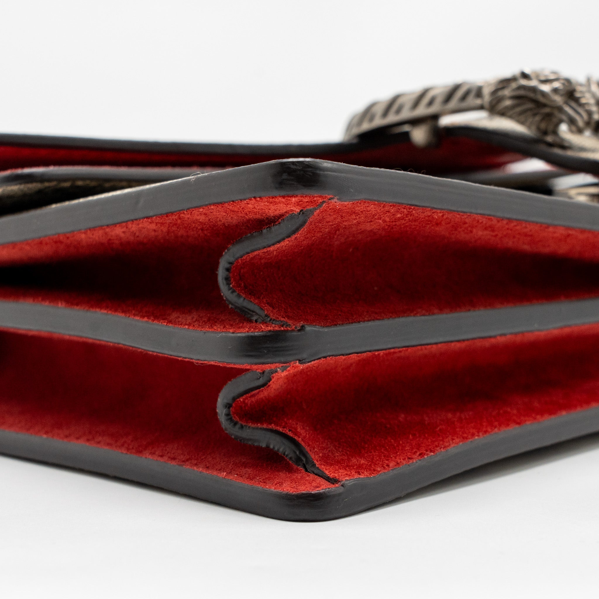 GUCCI SMALL DIONYSUS SHOULDER BAG GG SUPREME CANVAS/SUEDE RED SHW