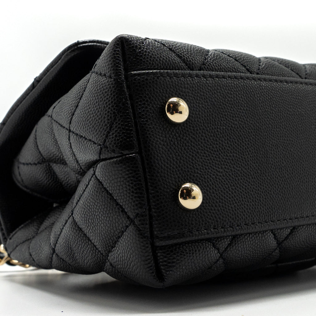 CHANEL SMALL COCO HANDLE CAVIAR BLACK LGHW