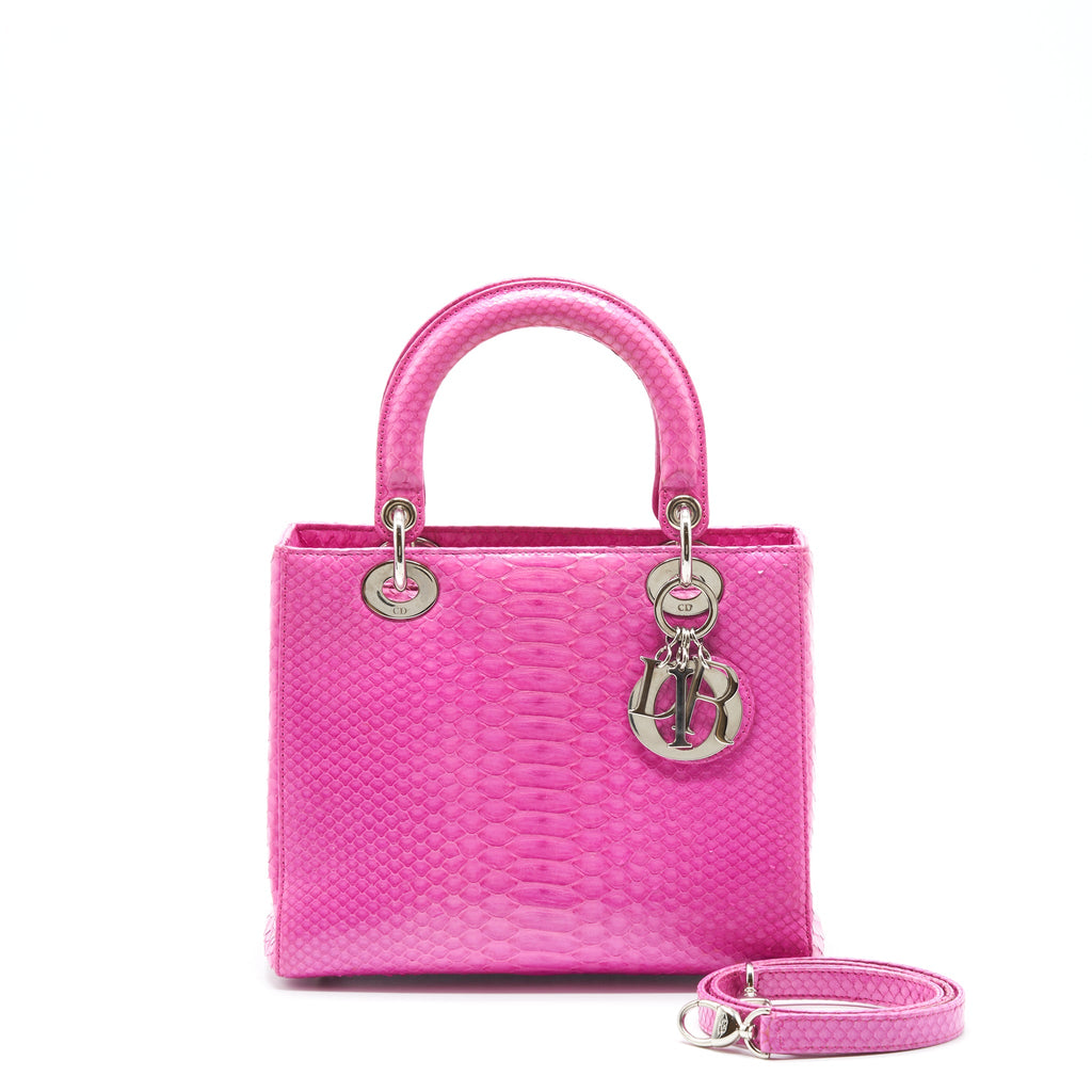 DIOR MEDIUM LADY DIOR PYTHON PINK SHW