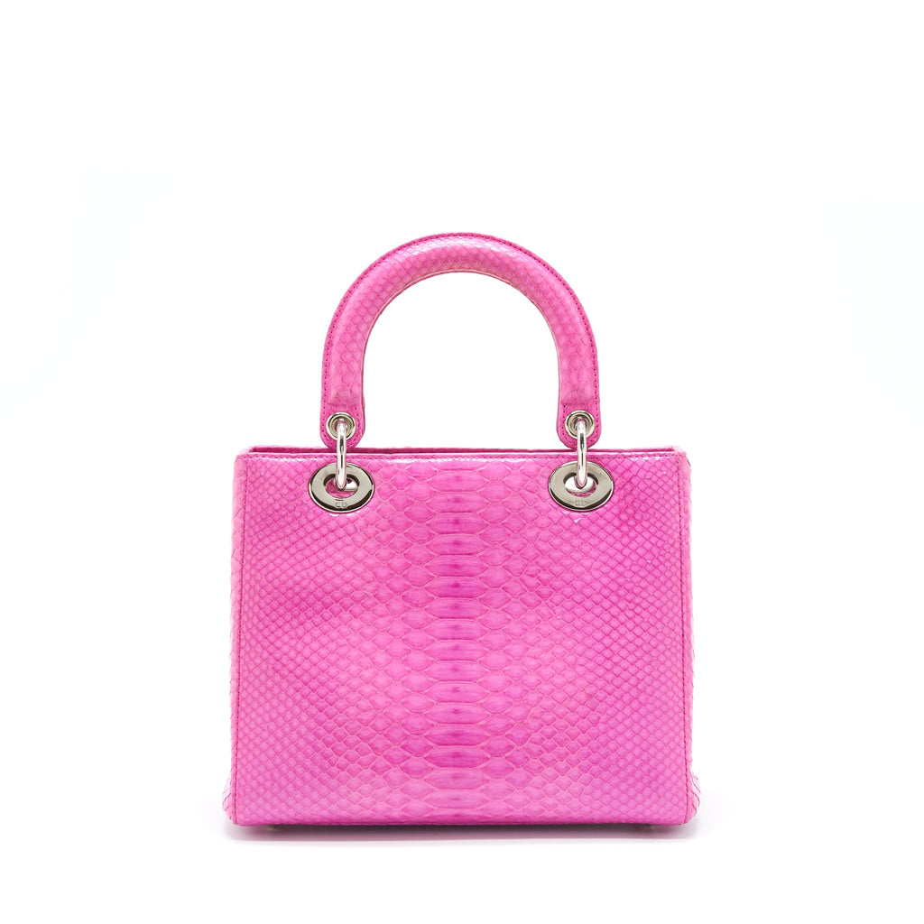 DIOR MEDIUM LADY DIOR PYTHON PINK SHW