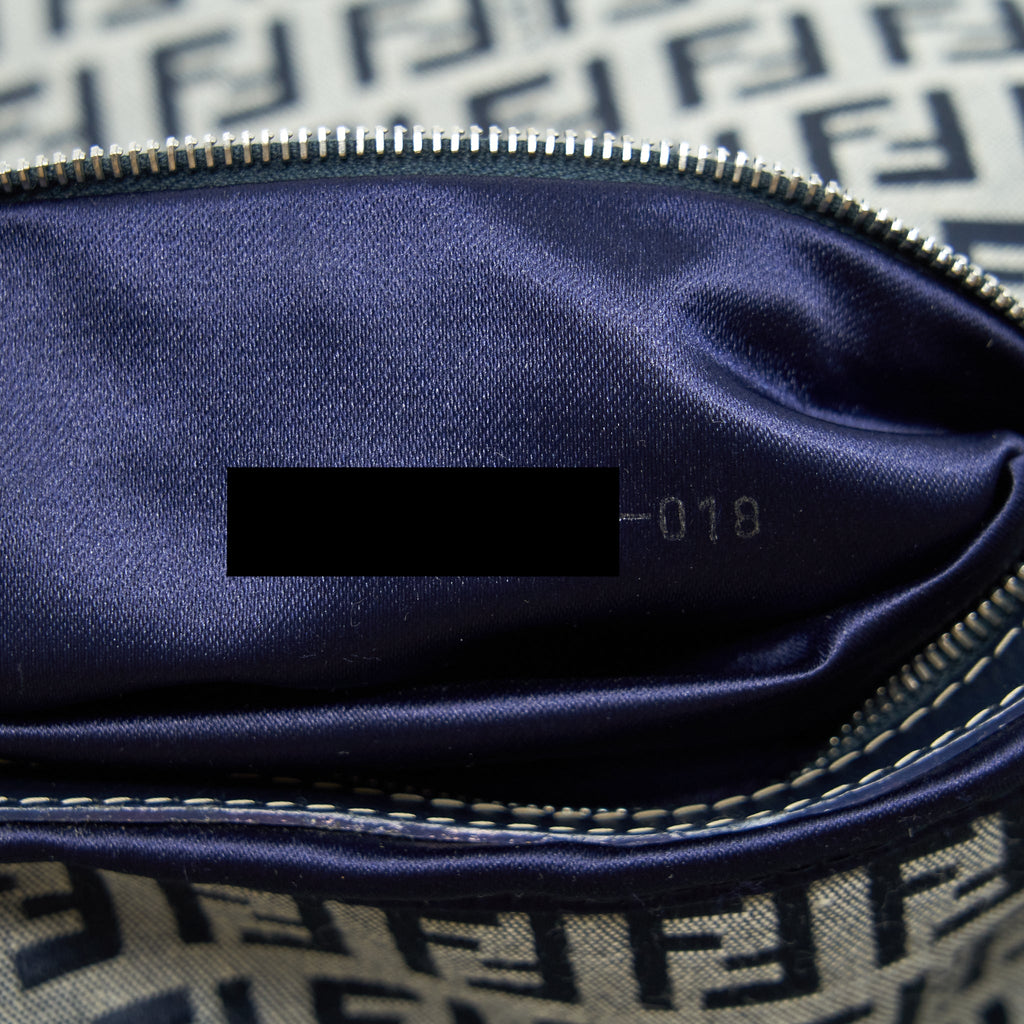 FENDI VINTAGE BAGUETTE SHOULD BAG FABRIC BLACK/GREY SHW