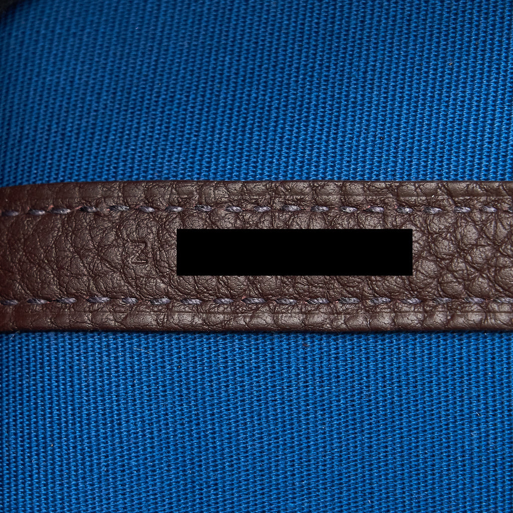 HERMES GARDEN PARTY 30 VERSO BAG, ALEZAN / BLUE OUTREMER/ ROUGE SELLIER