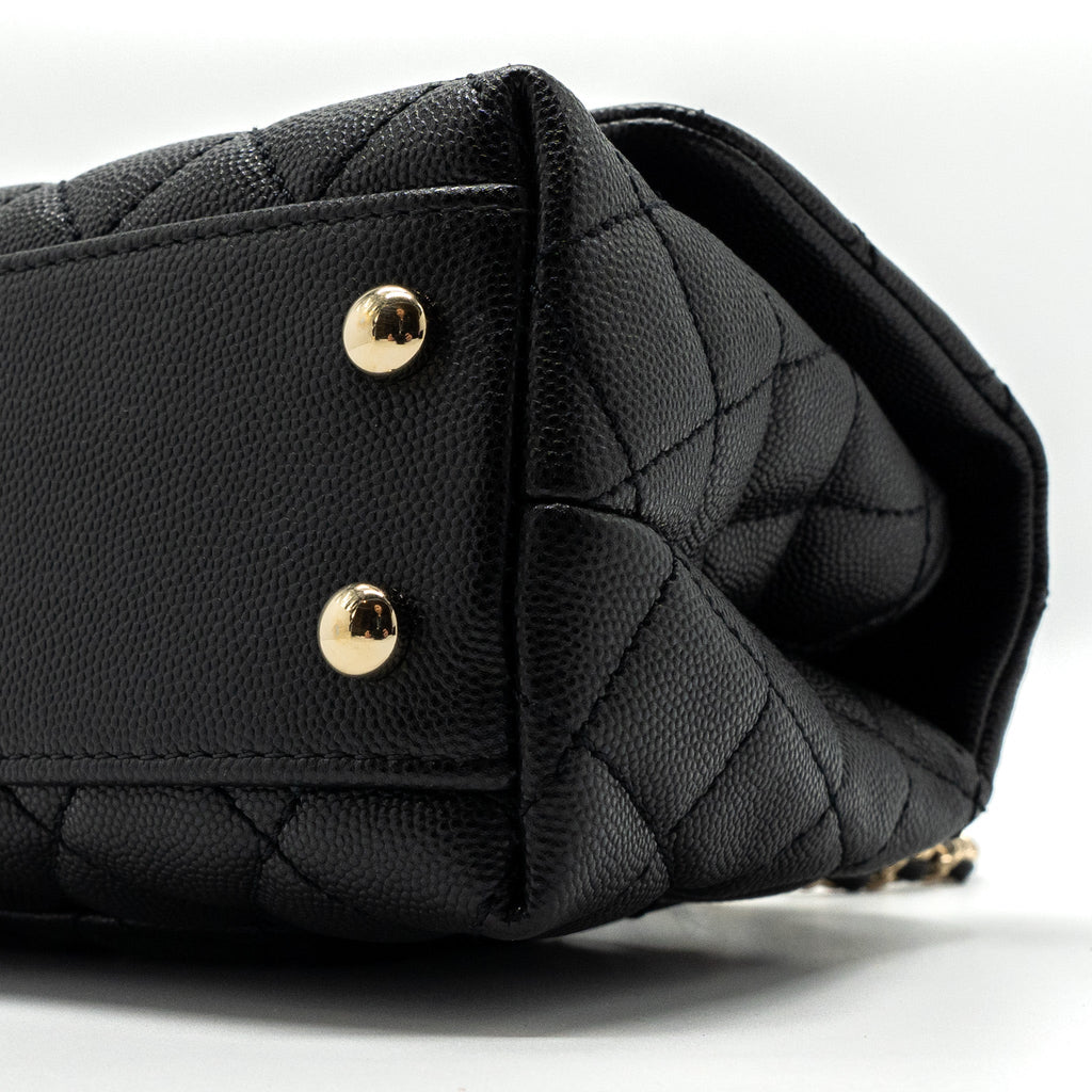 CHANEL SMALL COCO HANDLE CAVIAR BLACK LGHW