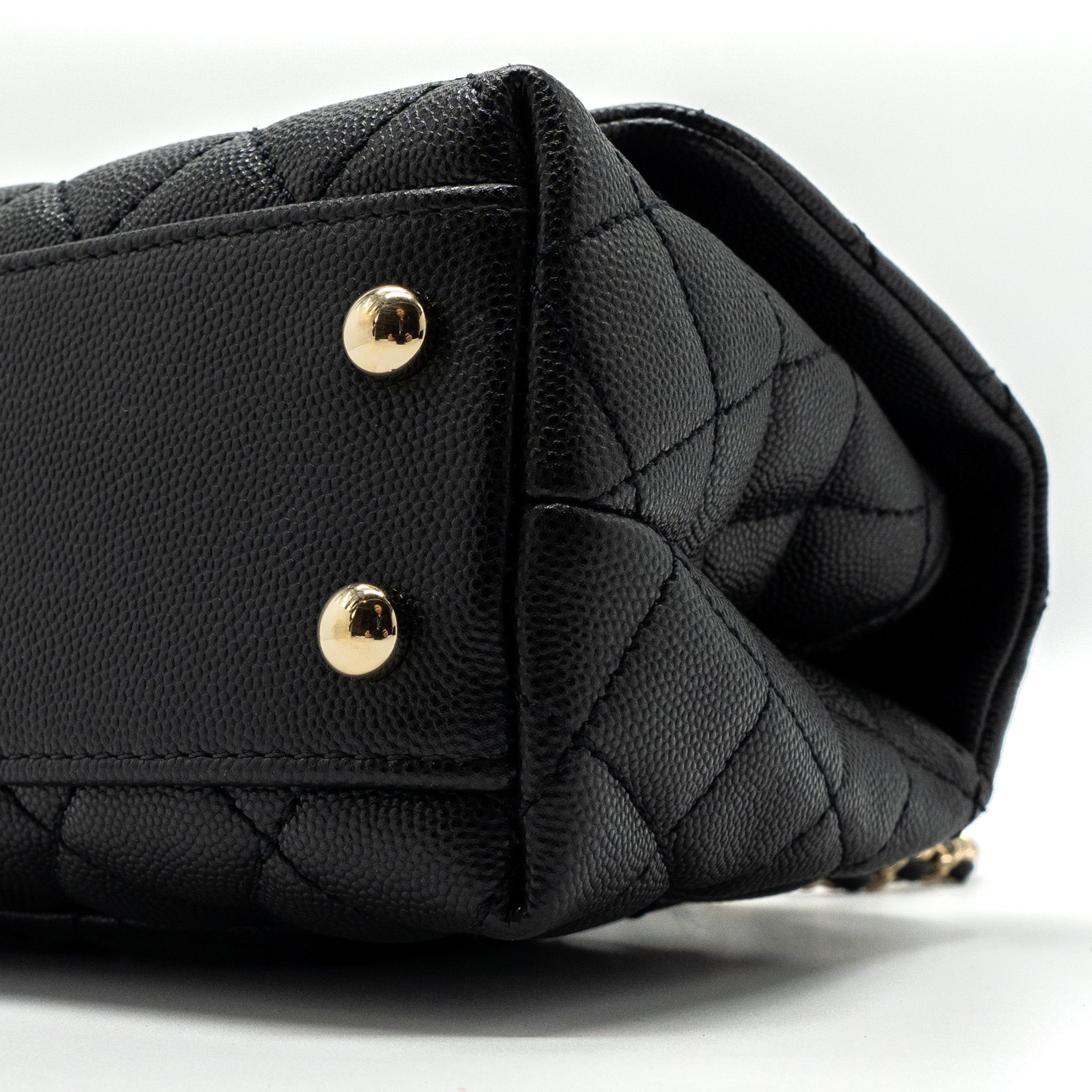 CHANEL SMALL COCO HANDLE CAVIAR BLACK LGHW