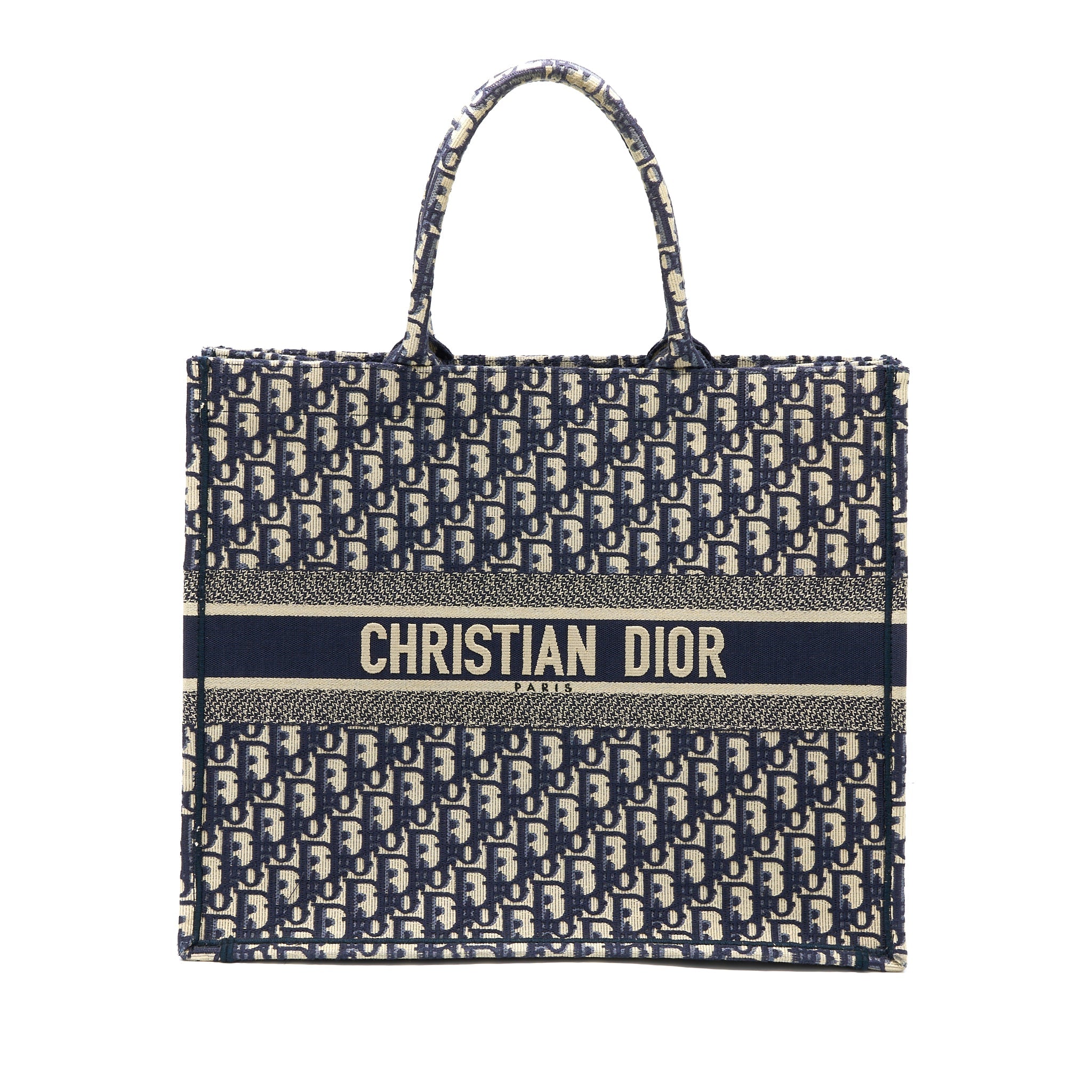 DIOR LARGE BOOK TOTE BLUE BLUE OBLIQUE JACQUARD