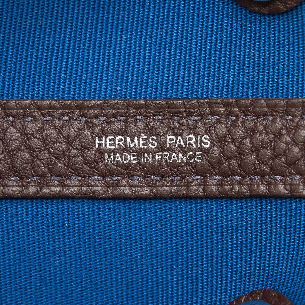 HERMES GARDEN PARTY 30 VERSO BAG, ALEZAN / BLUE OUTREMER/ ROUGE SELLIER