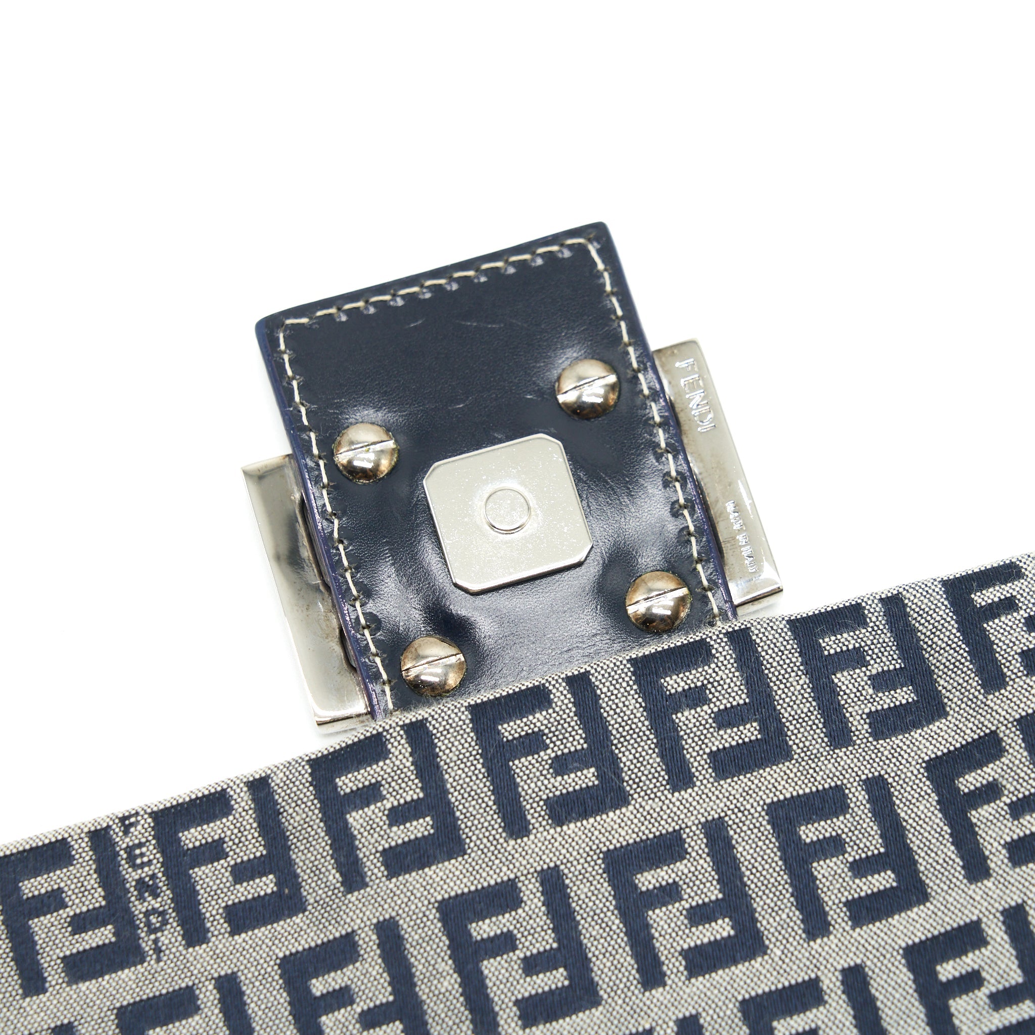 FENDI VINTAGE BAGUETTE SHOULD BAG FABRIC BLACK/GREY SHW