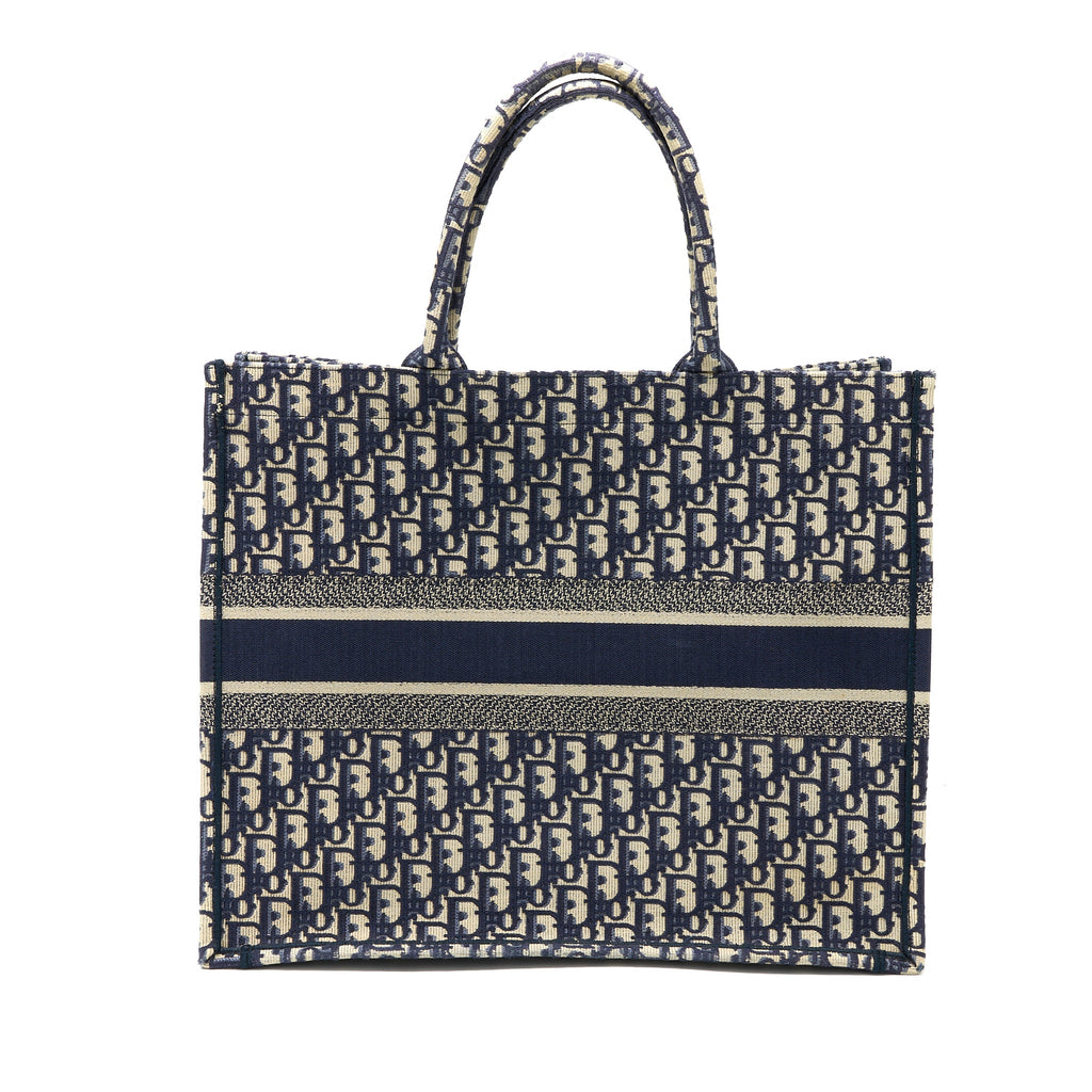 DIOR LARGE BOOK TOTE BLUE BLUE OBLIQUE JACQUARD