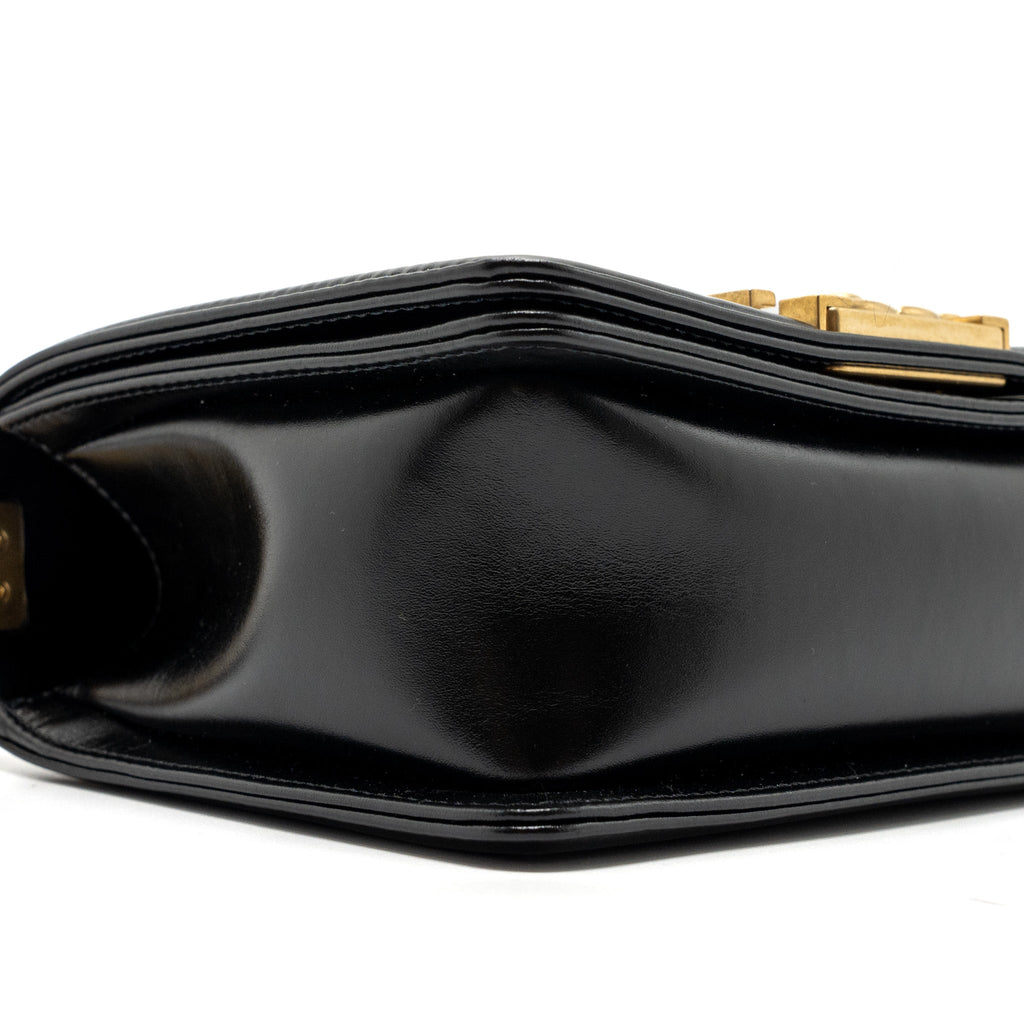 CHANEL MINI SQUARE BOY BAG LIMITED EDITION CALFSKIN BLACK GHW (MICROCHIP)