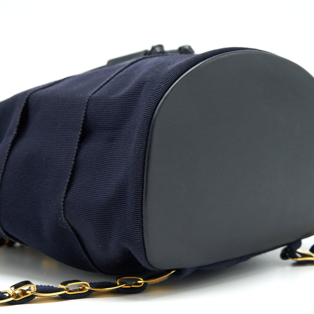 SALVATORE FERRAGAMO VINTAGE MINI BACKPACK BLACK FABRIC/NYLON GHW