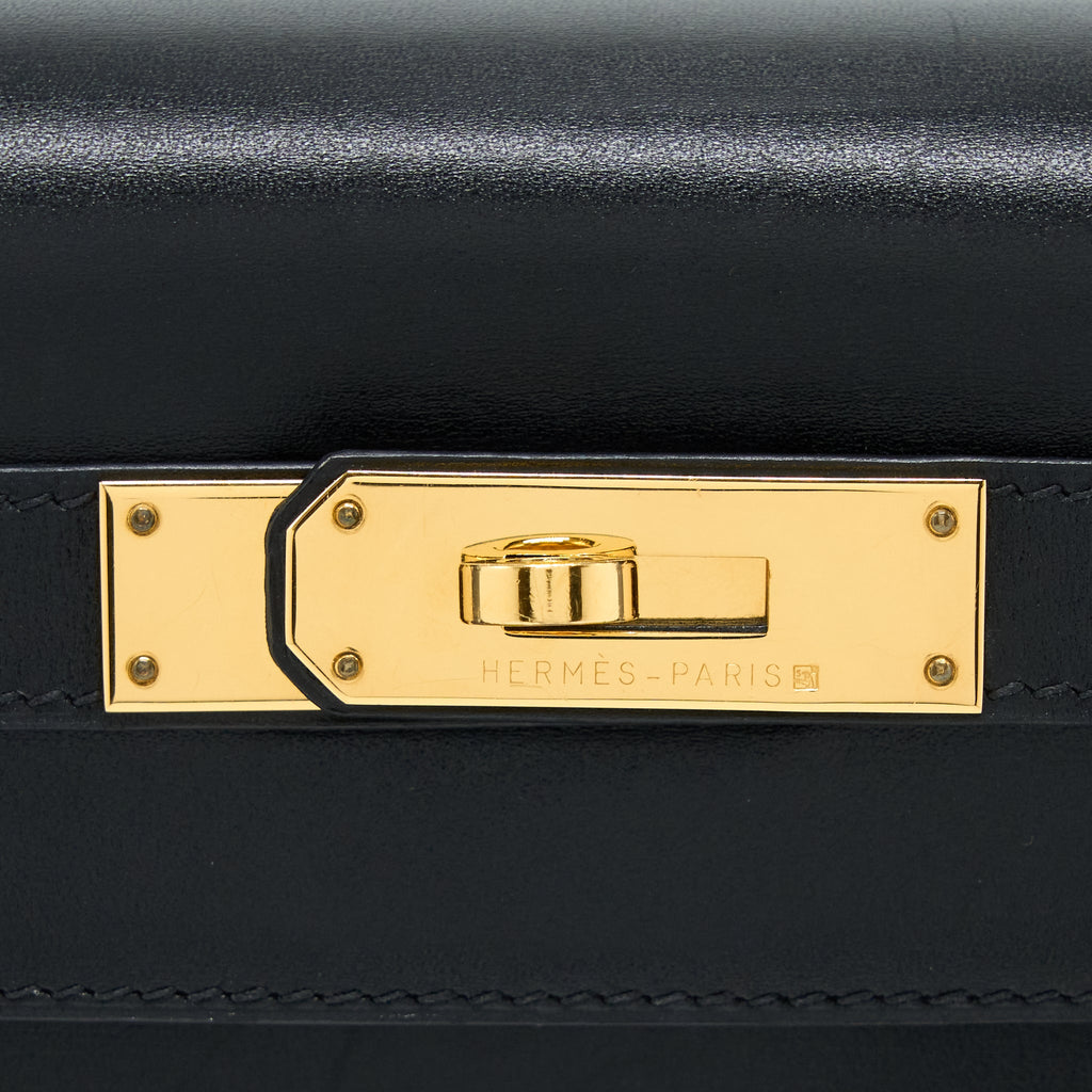 HERMES VINTAGE KELLY 28 BOX BLACK GHW