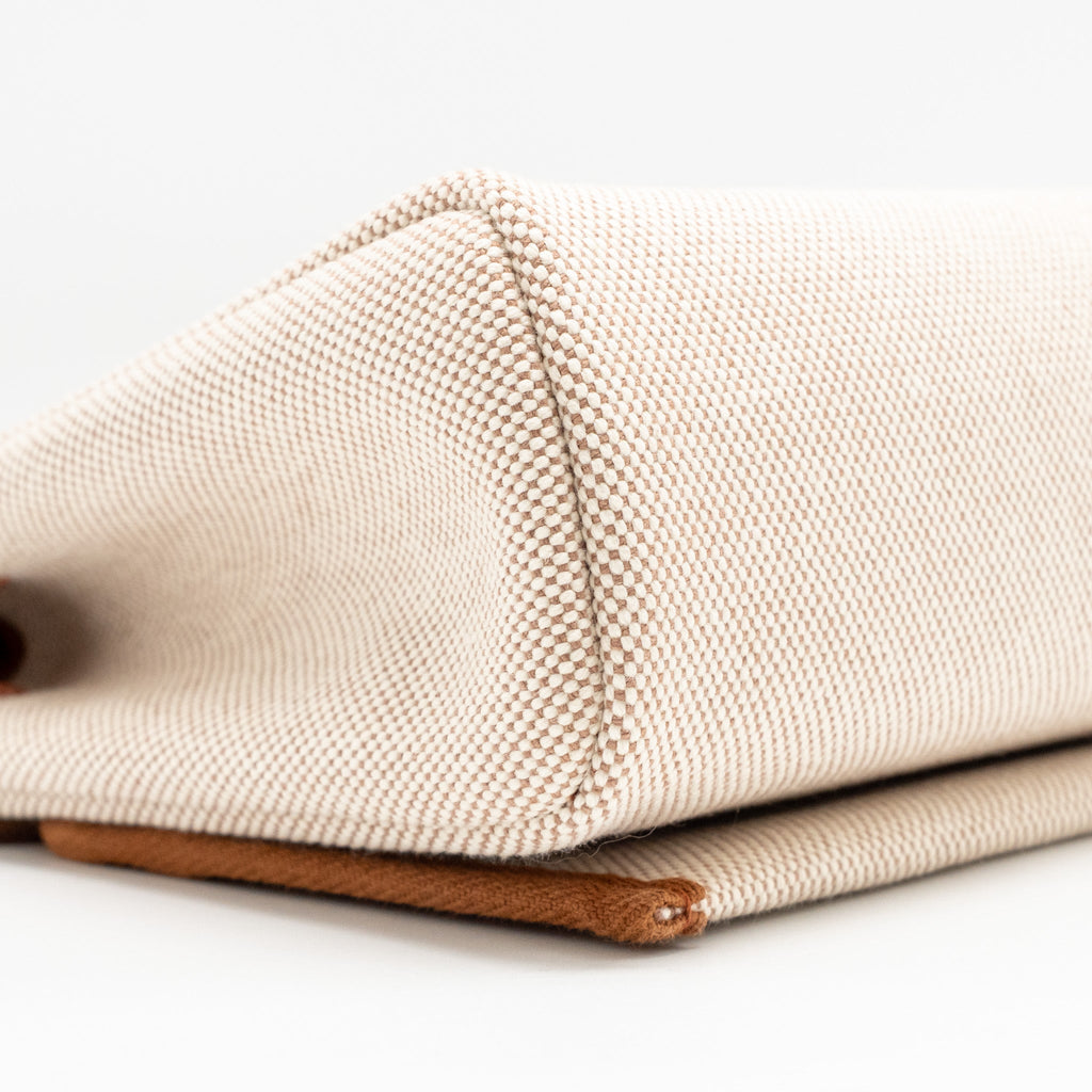 HERMES HERBAG MINI CANVAS/HUNTER LEATHER ECRU-BEIGE/FAUVE GHW
