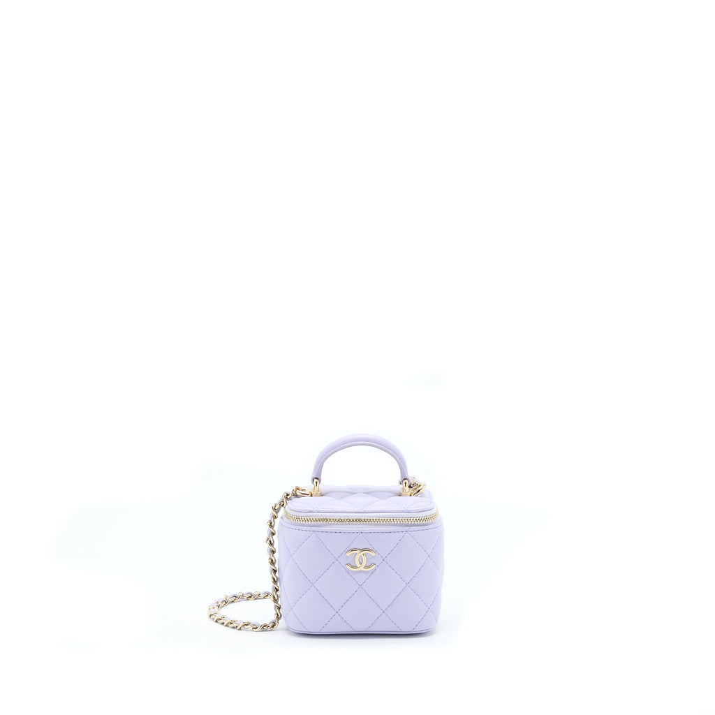 CHANEL TOP HANDLE MINI VANITY CASE LIGHT PURPLE LGHW
