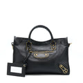 BALENCIAGA EDGED CITY BAG GOATSKIN BLACK GHW