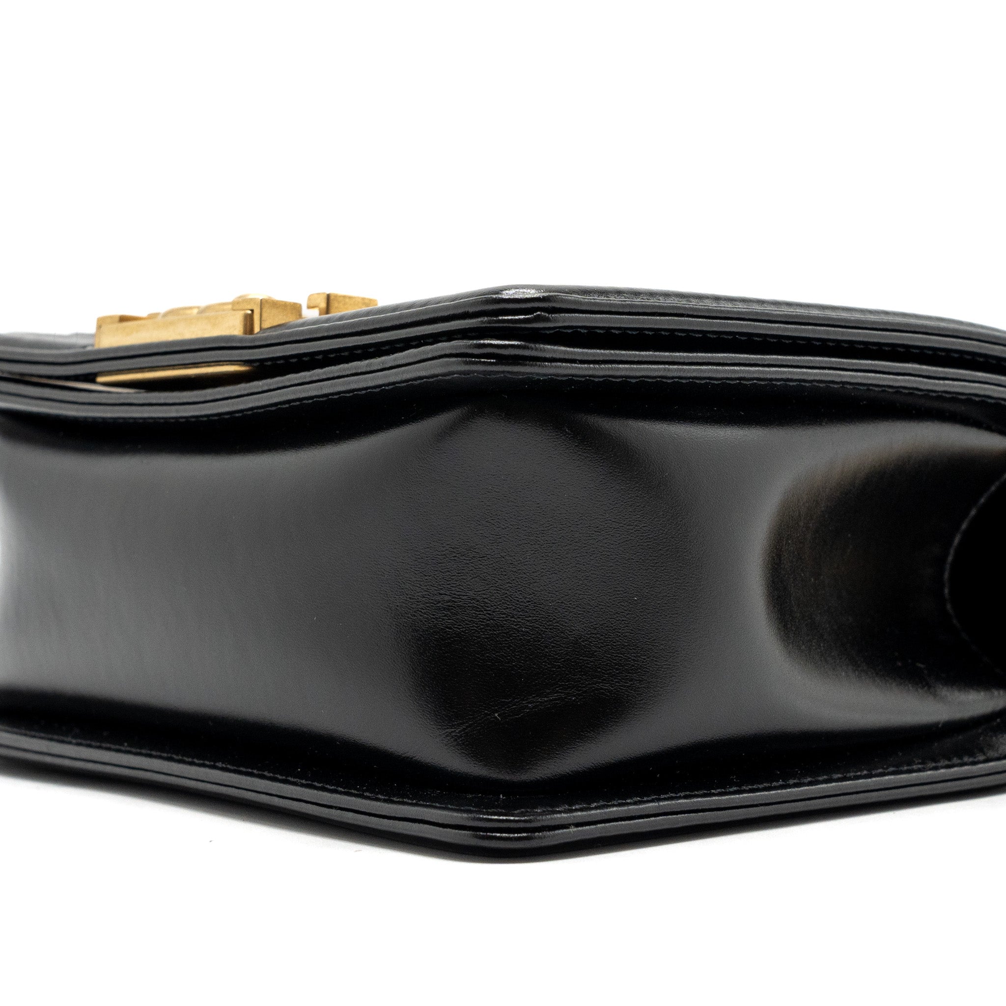 CHANEL MINI SQUARE BOY BAG LIMITED EDITION CALFSKIN BLACK GHW (MICROCHIP)