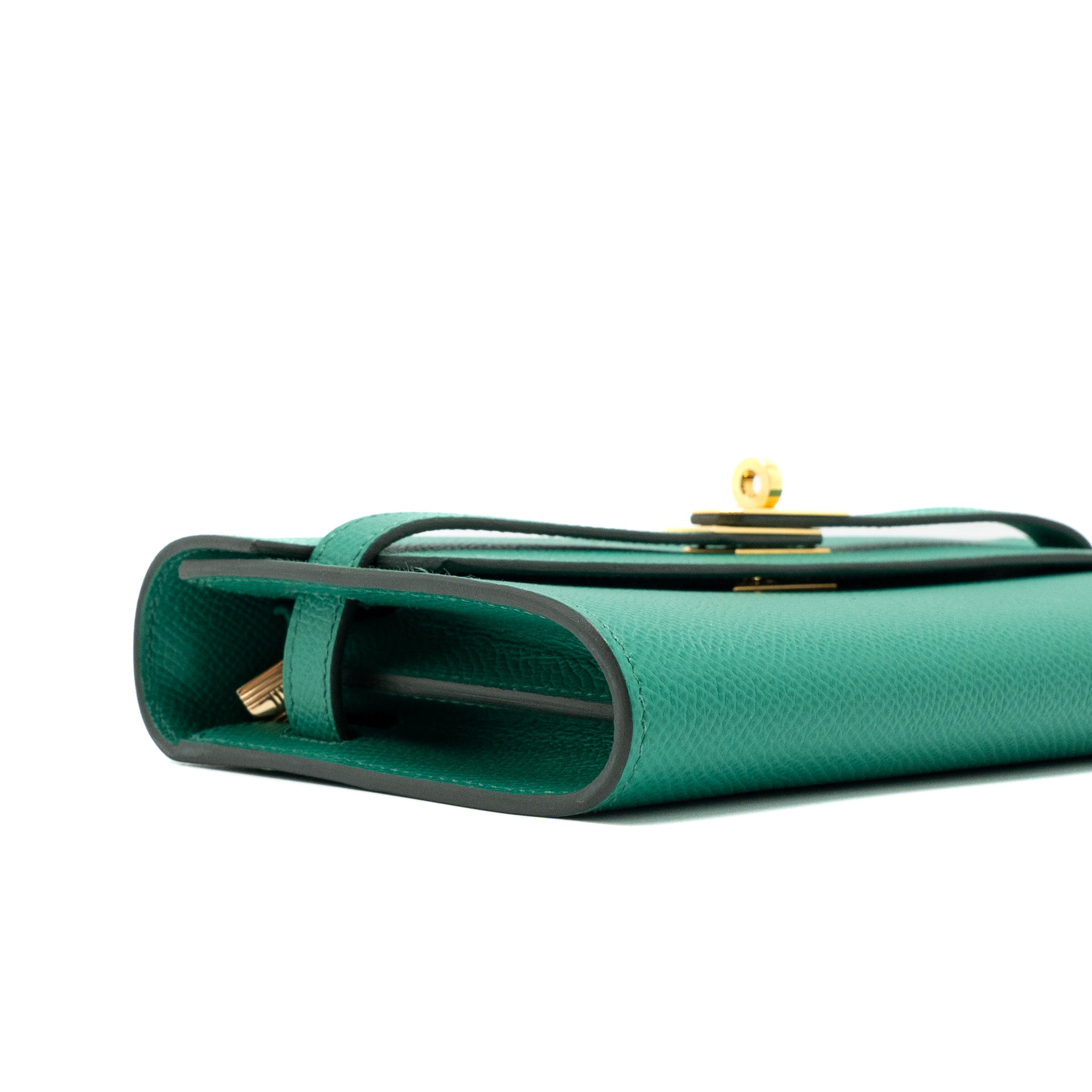 HERMES CLASSIC KELLY TO GO EPSOM 06 VERT JADE GHW