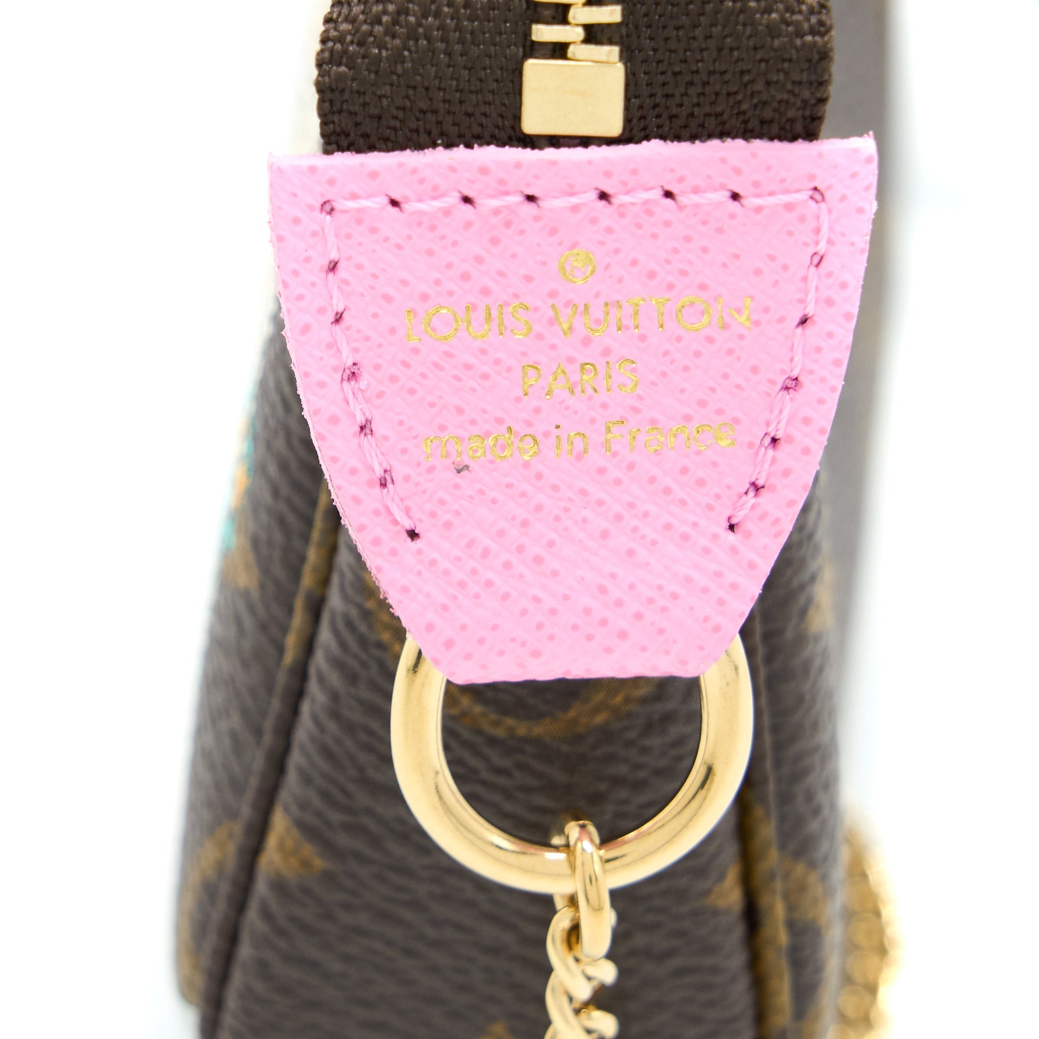 LOUIS VUITTON MINI POCHETTE ACCESSORIES MONOGRAM CANVAS/PINK GHW