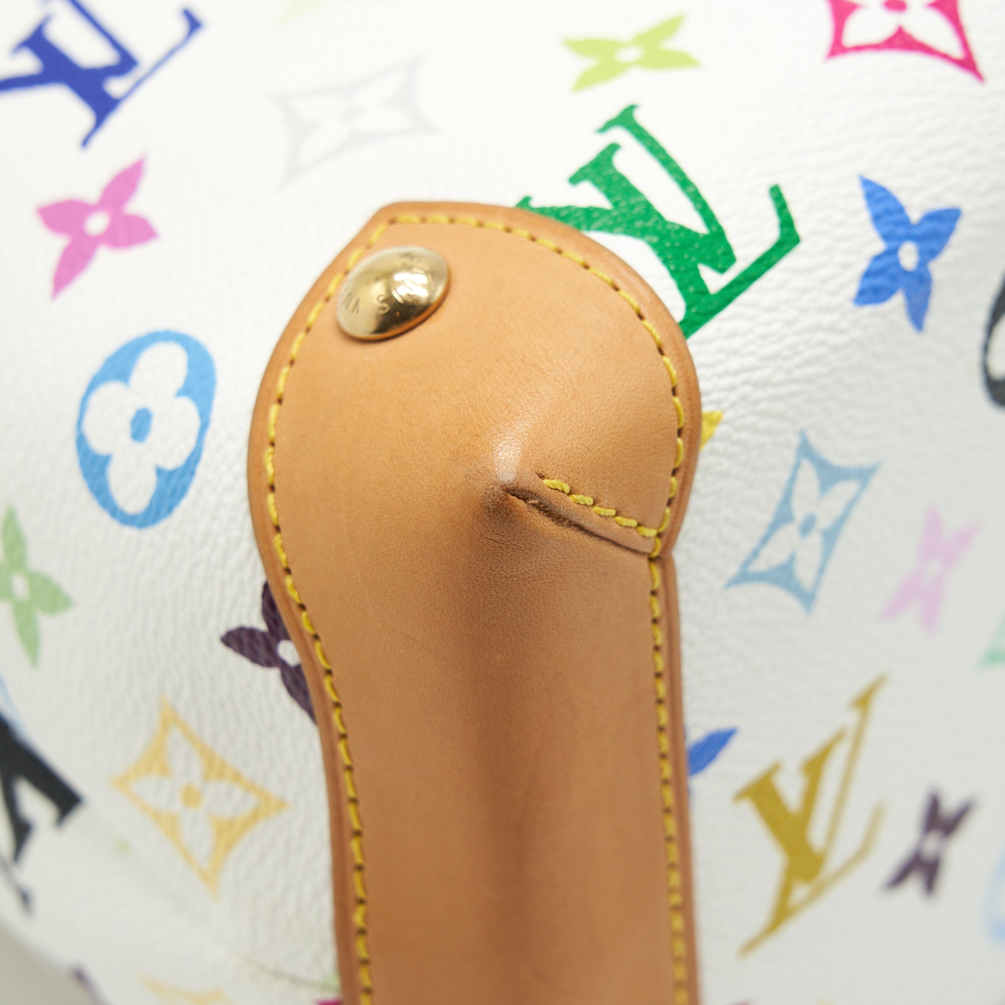 LOUIS VUITTON VINTAGE TOTE BAG WHITE/MULTICOLOUR GHW