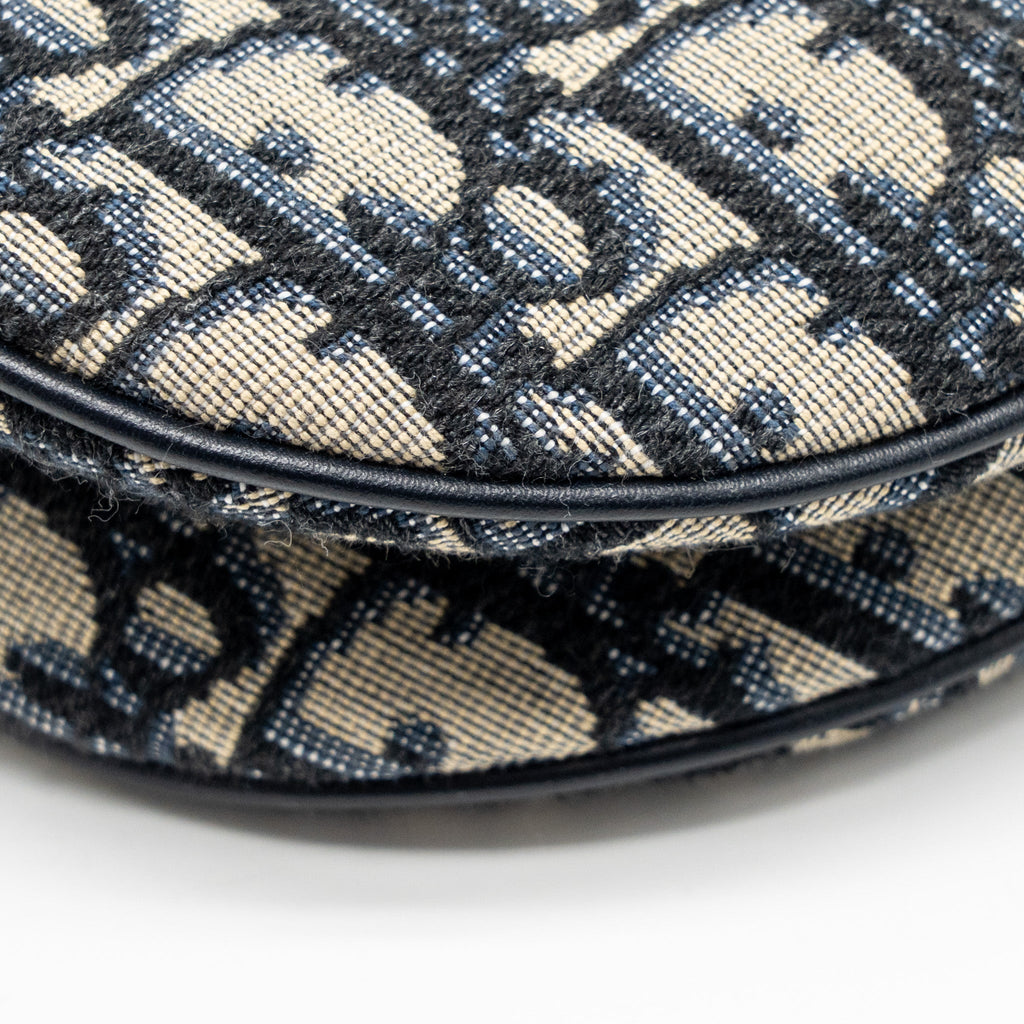 DIOR MEDIUM SADDLE BAG BLUE OBLIQUE CANVAS/CALFSKIN GHW