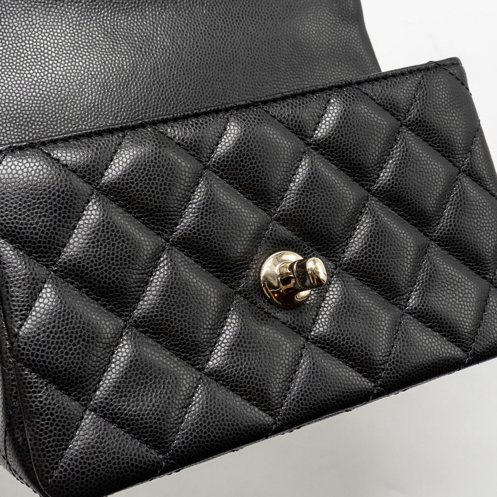 CHANEL 25S MINI COCO CRUSH HANDLE BAG CAVIAR BLACK LGHW (MICROCHIP)