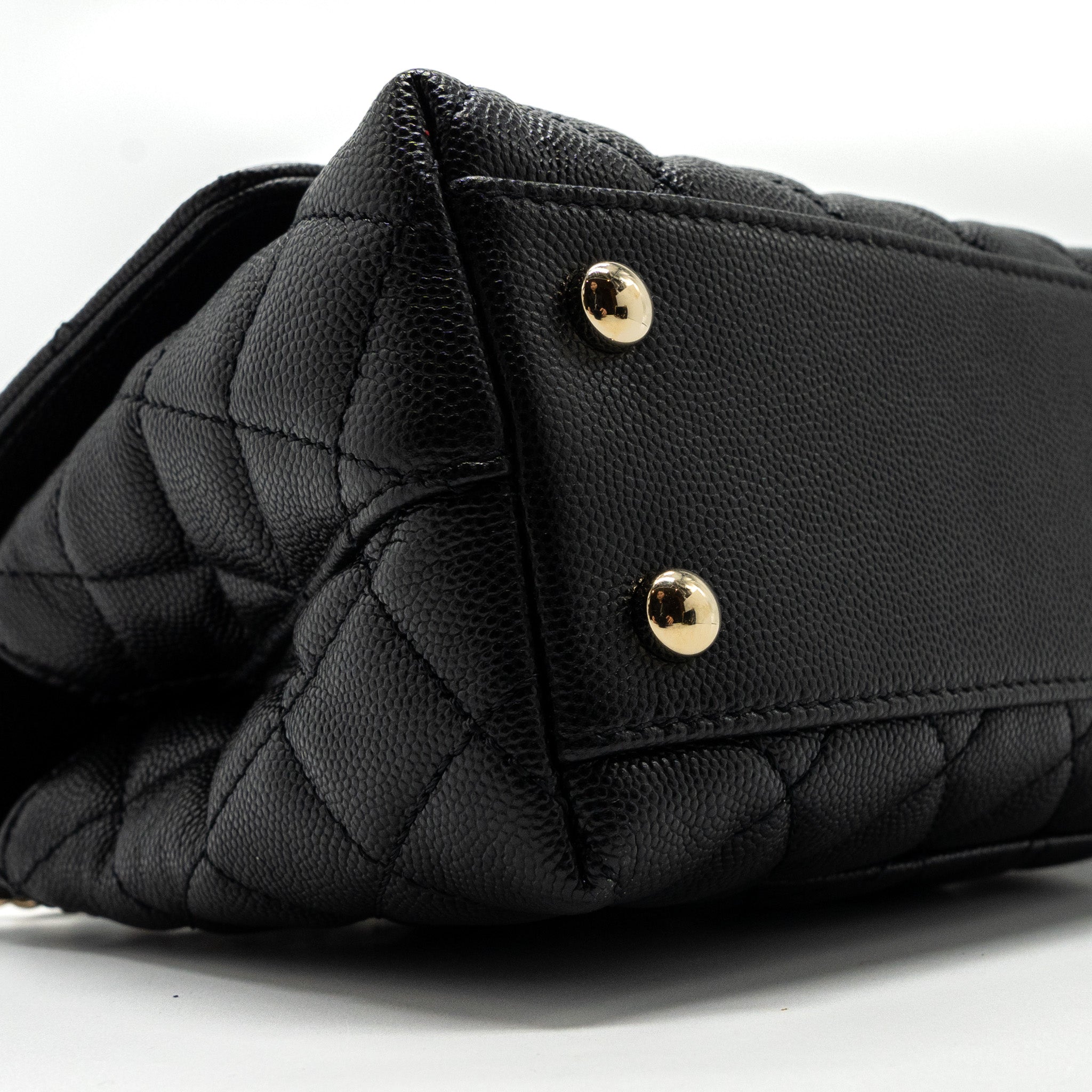 CHANEL SMALL COCO HANDLE CAVIAR BLACK LGHW (MICROCHIP)