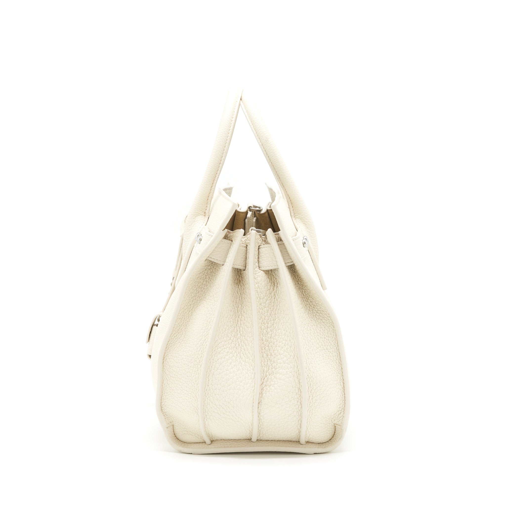 SAINT LAURENT (YSL) SAC DE JOUR TOTE BAG CALFSKIN WHITE SHW