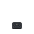 CHANEL SMALL ZIP CARD HOLDER CAVIAR BLACK SHW