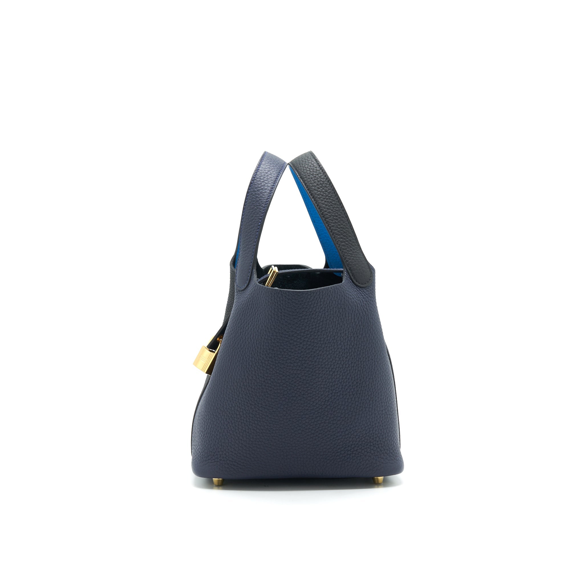 HERMES PICOTIN 18 LOCK BAG BLEU NUIT, NOIR, BLEU FRIDA