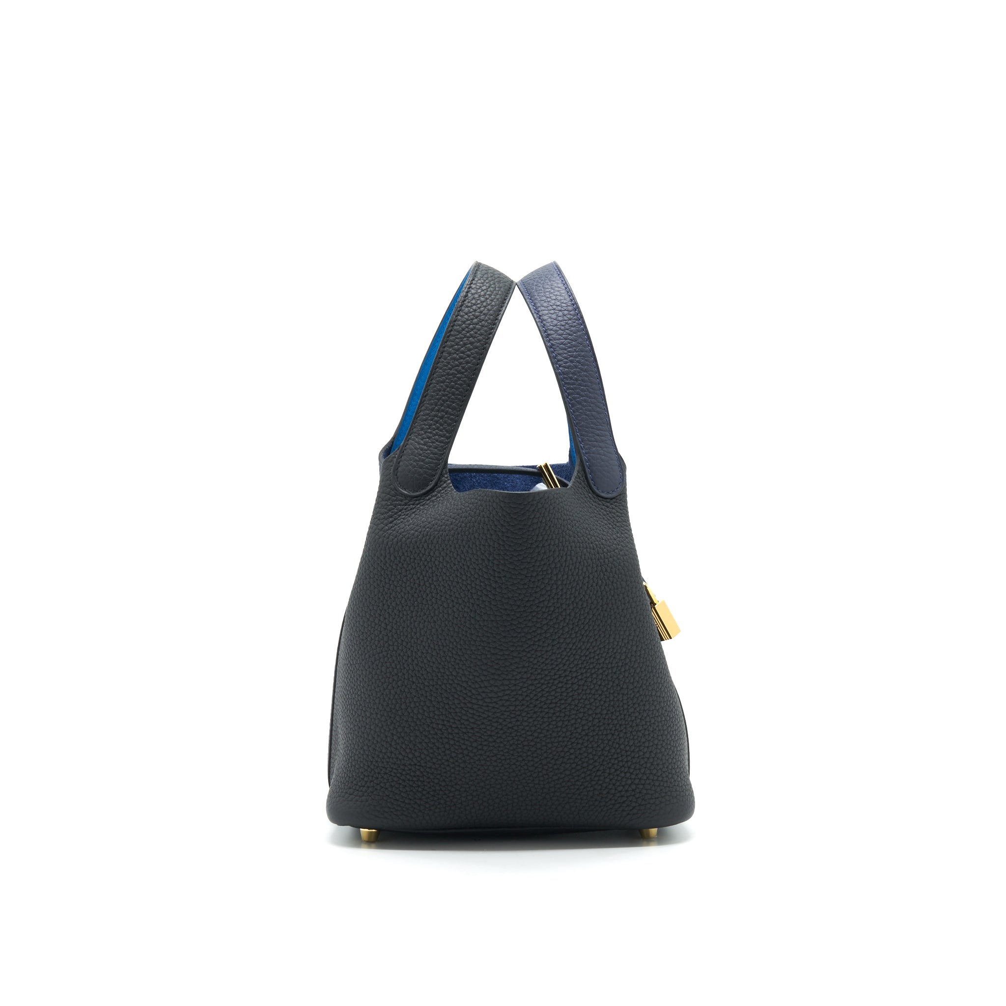 HERMES PICOTIN 18 LOCK BAG BLEU NUIT, NOIR, BLEU FRIDA