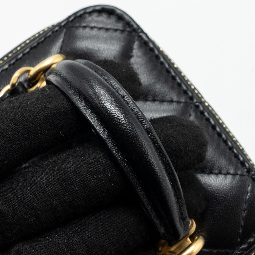 CHANEL TOP HANDLE MINI VANITY LAMBSKIN BLACK GHW