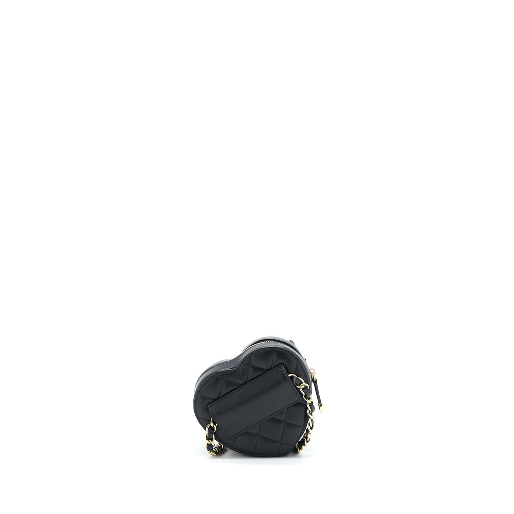 CHANEL 22S HEART BELT BAG LAMBSKIN BLACK LGHW