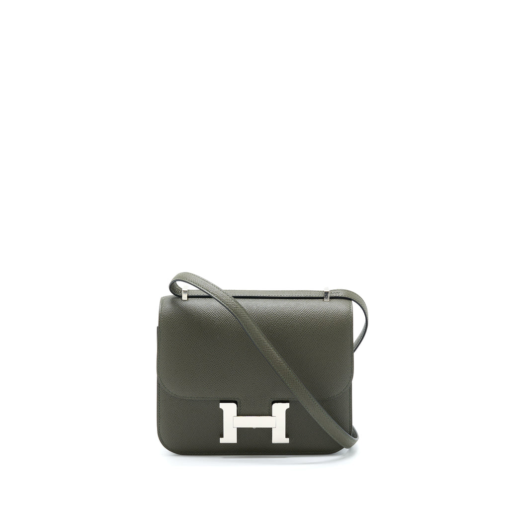 HERMES MINI CONSTANCE EPSOM C6 VERT DE GRIS SHW